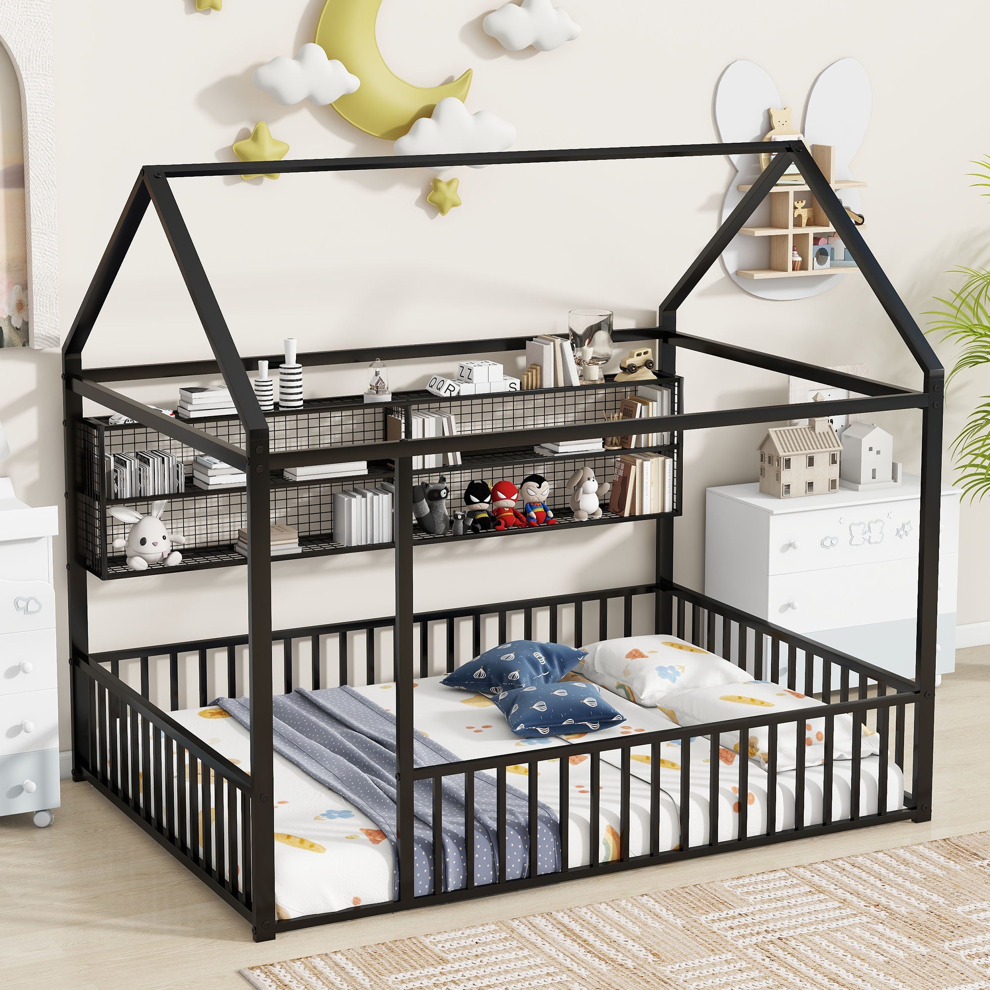House Frame With Fence And Shelves