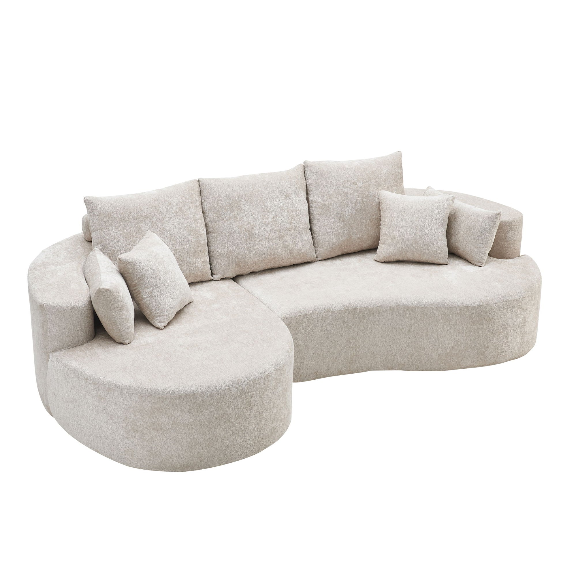 2 Piece Fabric Cloud Curved Sectional Sofa With Chaise For Living Room - Best Buy Furniture
