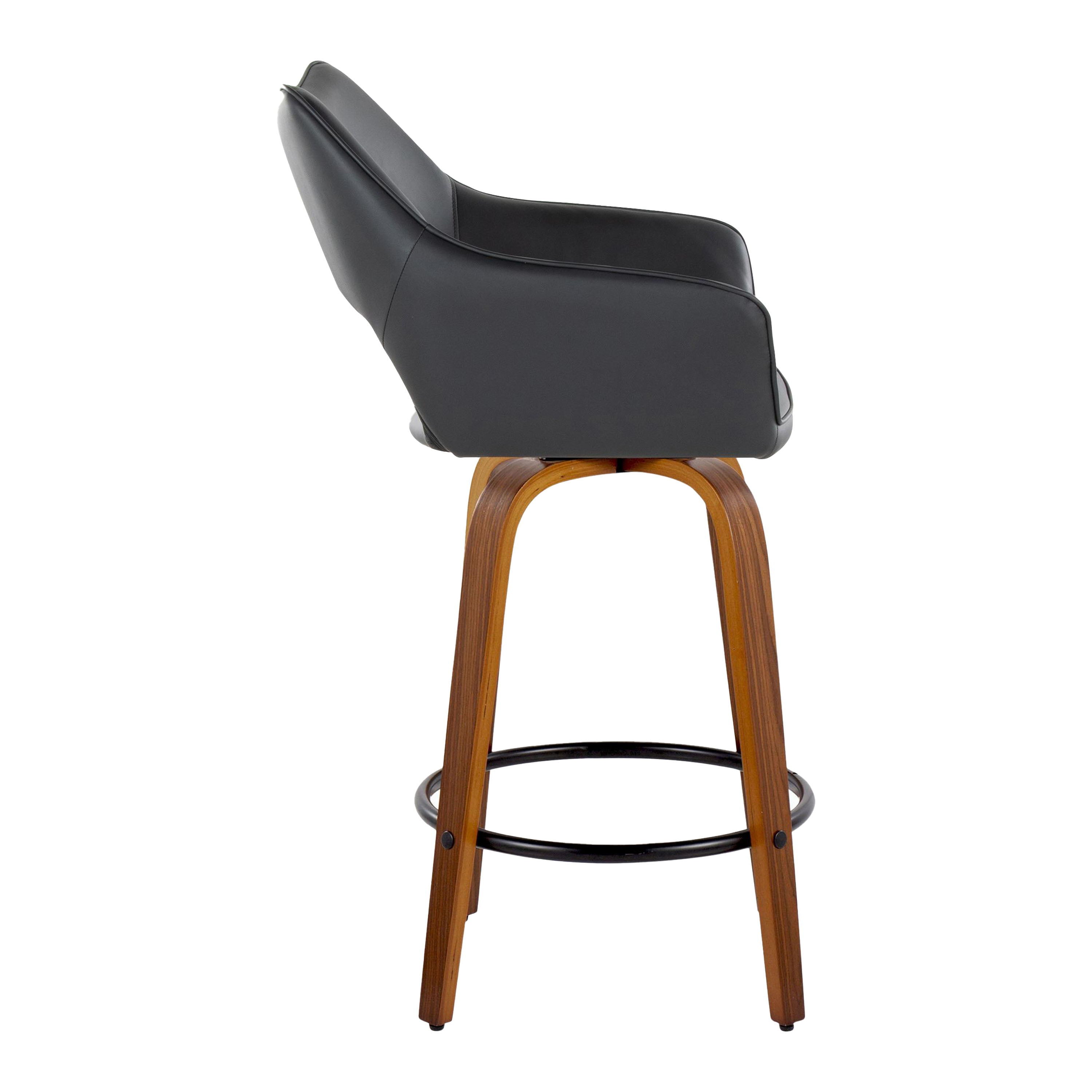 Mustang - Contemporary Fixed Height Counter Stool With Swivel With Round Footrest (Set of 2) - Best Buy Furniture