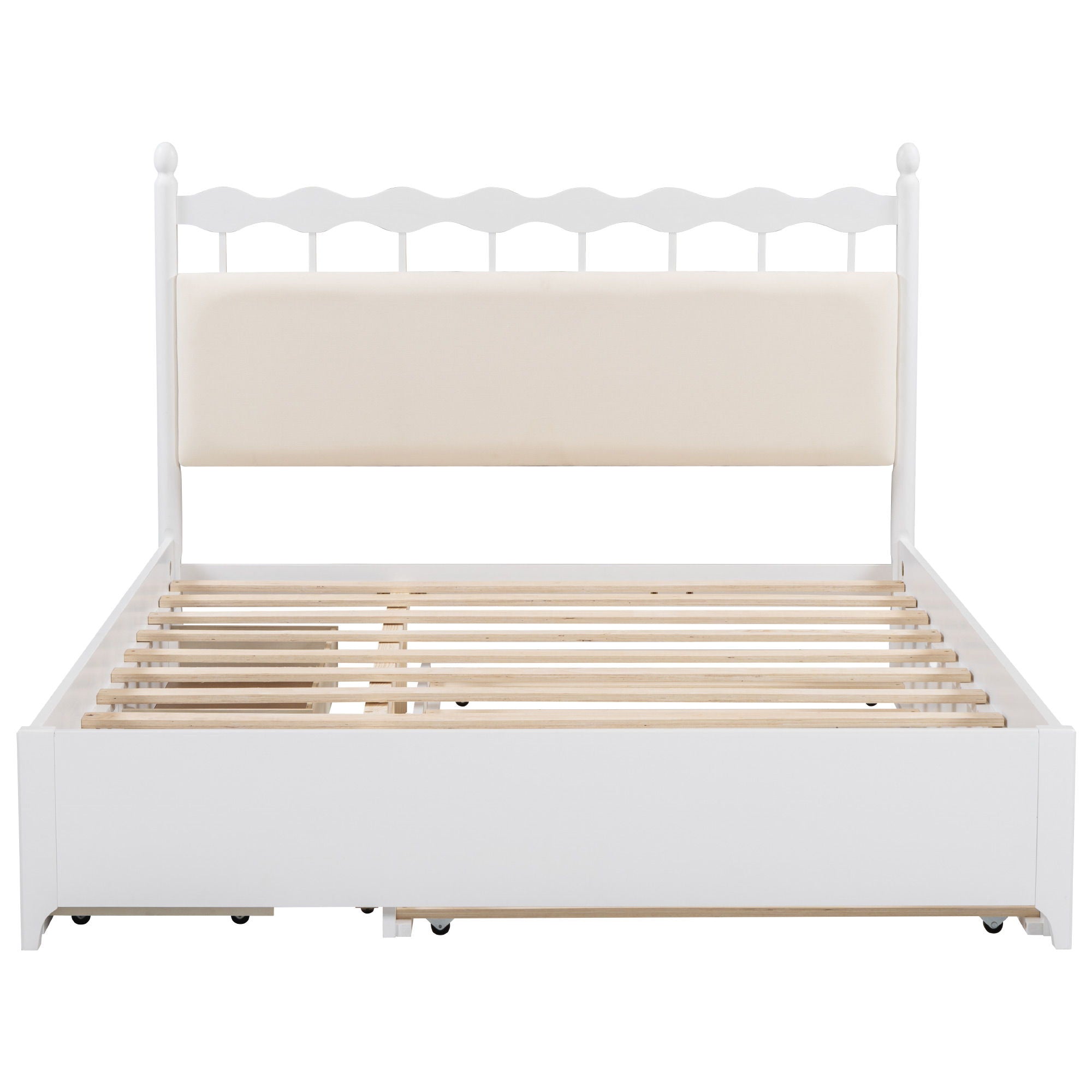 Storage Platform Bed With 2 Big Drawers & Trundle