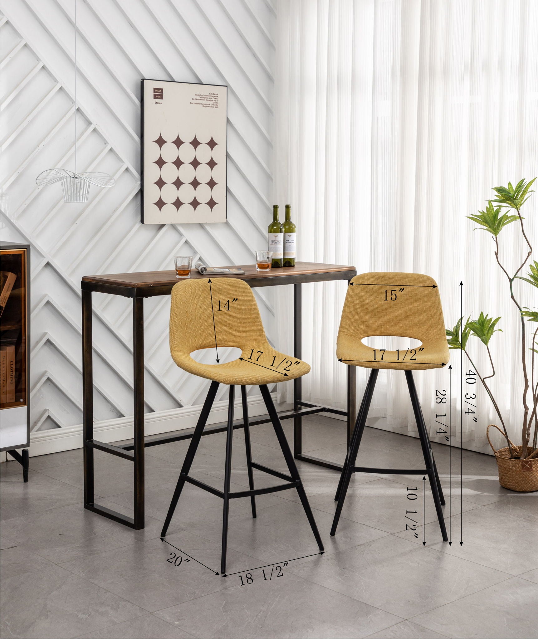 Porth - 28.25" Fabric Kitchen Counter Height Stools (Set of 2) - Orange - Best Buy Furniture