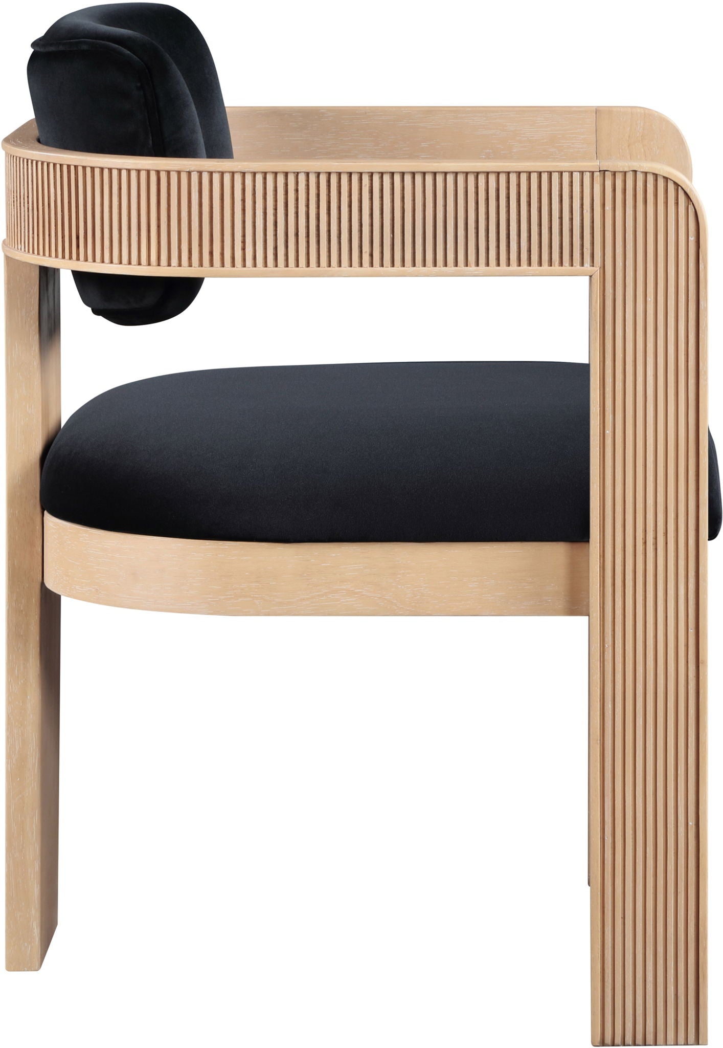 Sacha - Velvet Dining Chair With Natural Base (Set of 2)