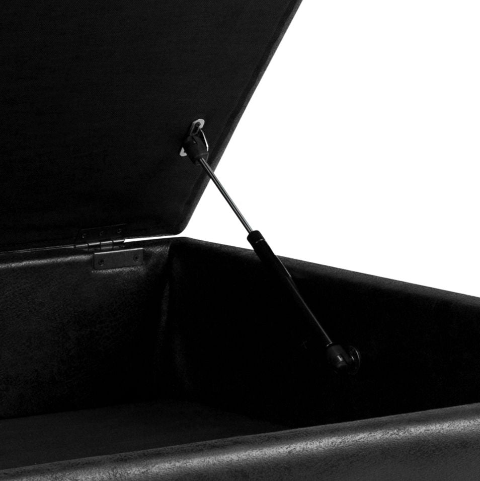 Owen - Square Coffee Table Storage Ottoman - Distressed Black - Best Buy Furniture