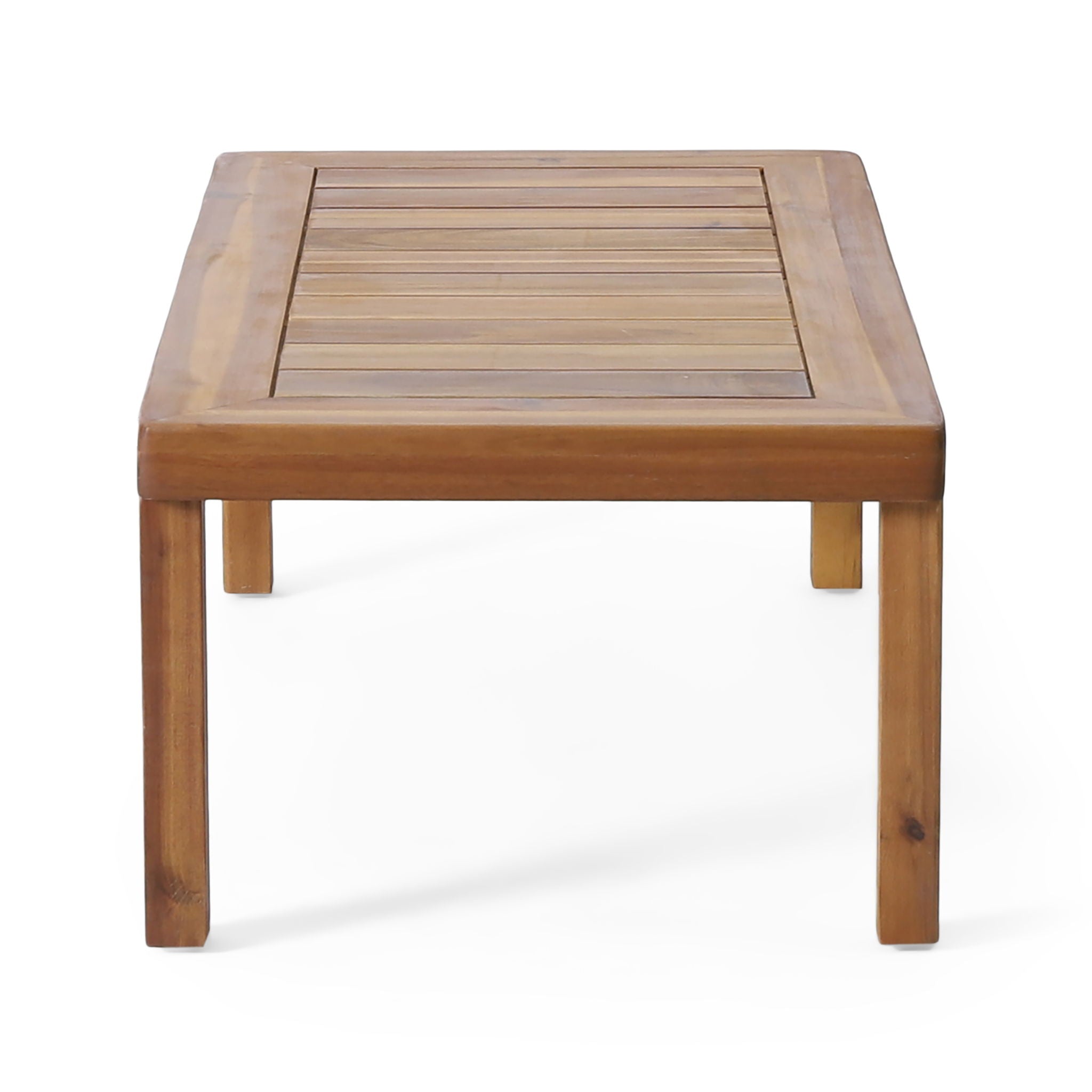 Acacia Wood Loveseat And Coffee Table Set With Cushions