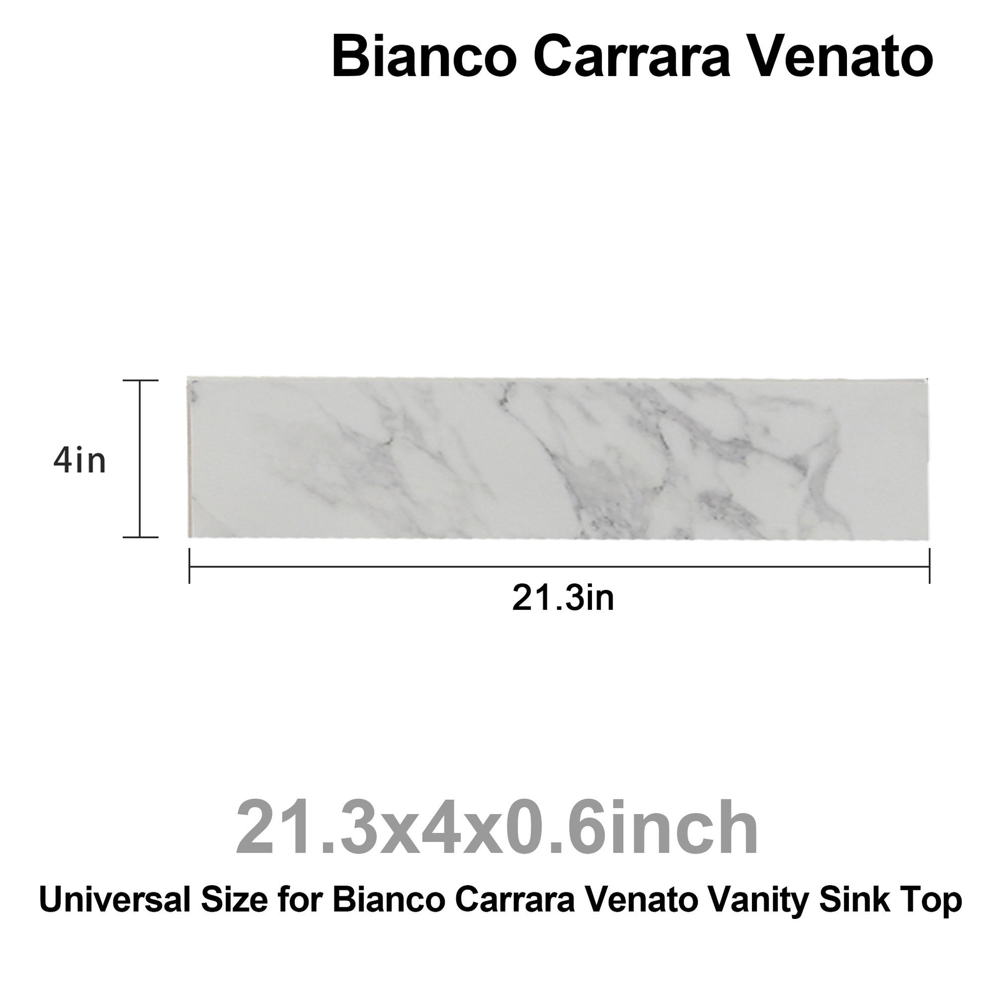 Engineered Marble Stone Bathroom Sink Side Splash - Bianco Carrara Wenato - Best Buy Furniture