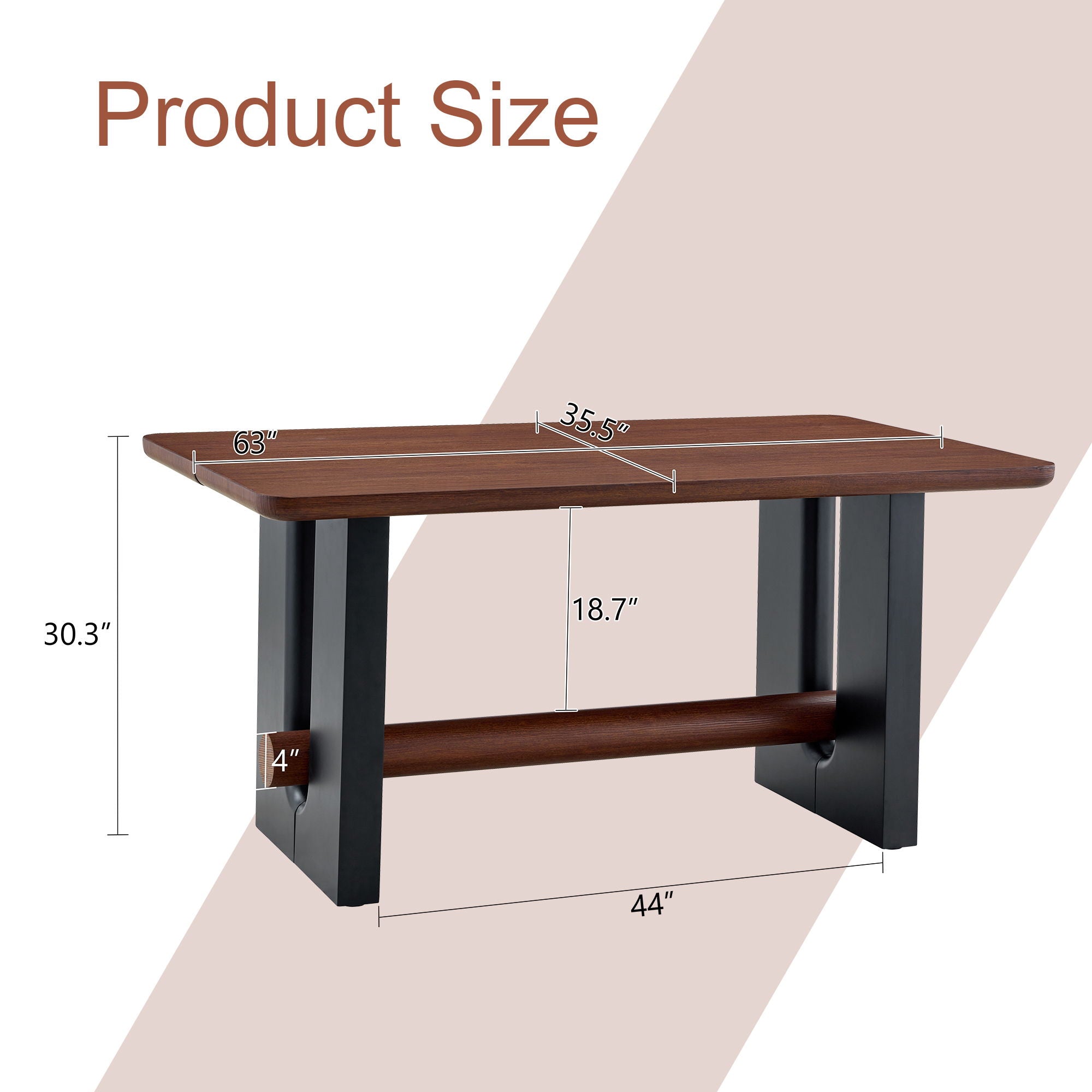 Compact Dining Table - Walnut / Black