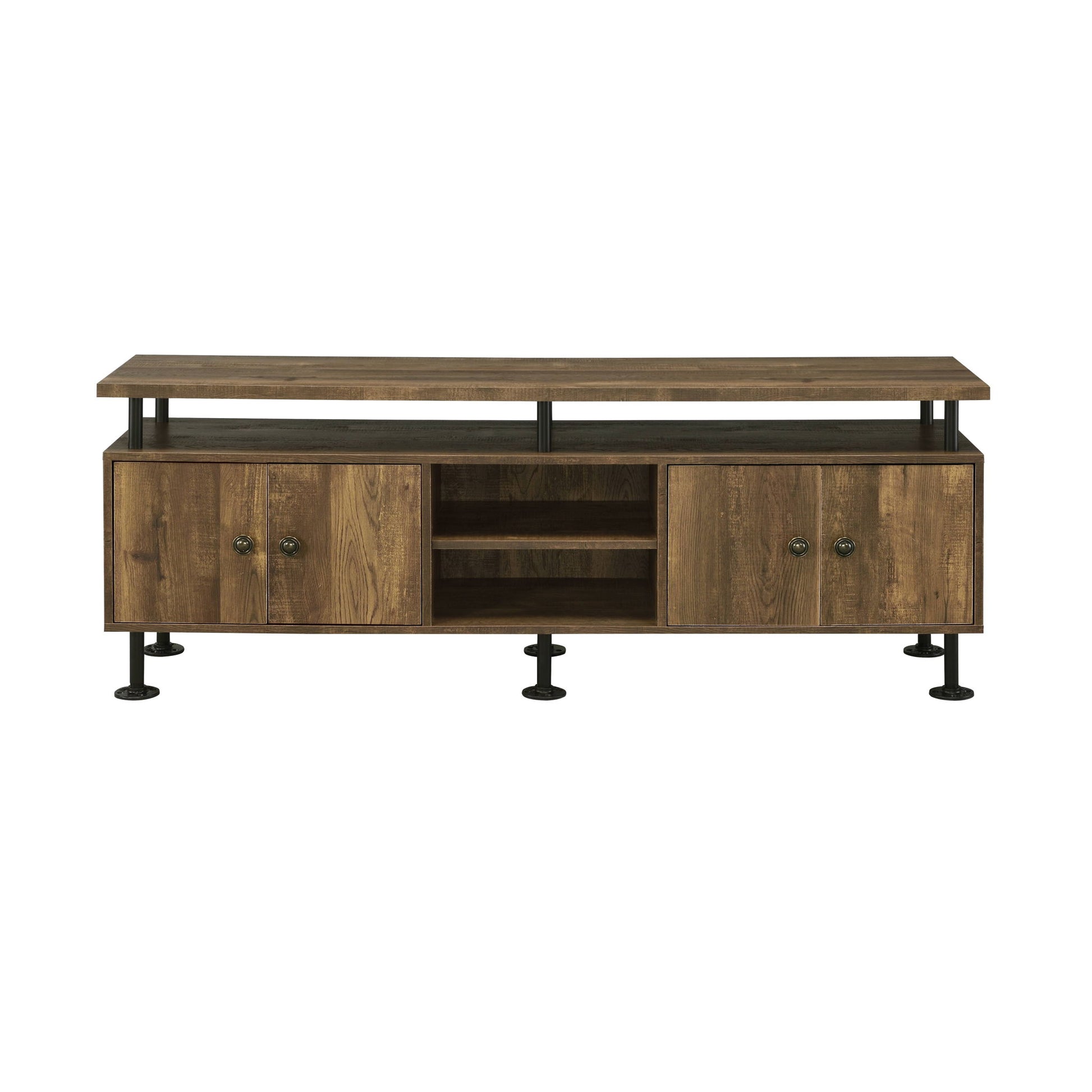 Ensata II - TV Stand - Rustic Oak / Black - Best Buy Furniture