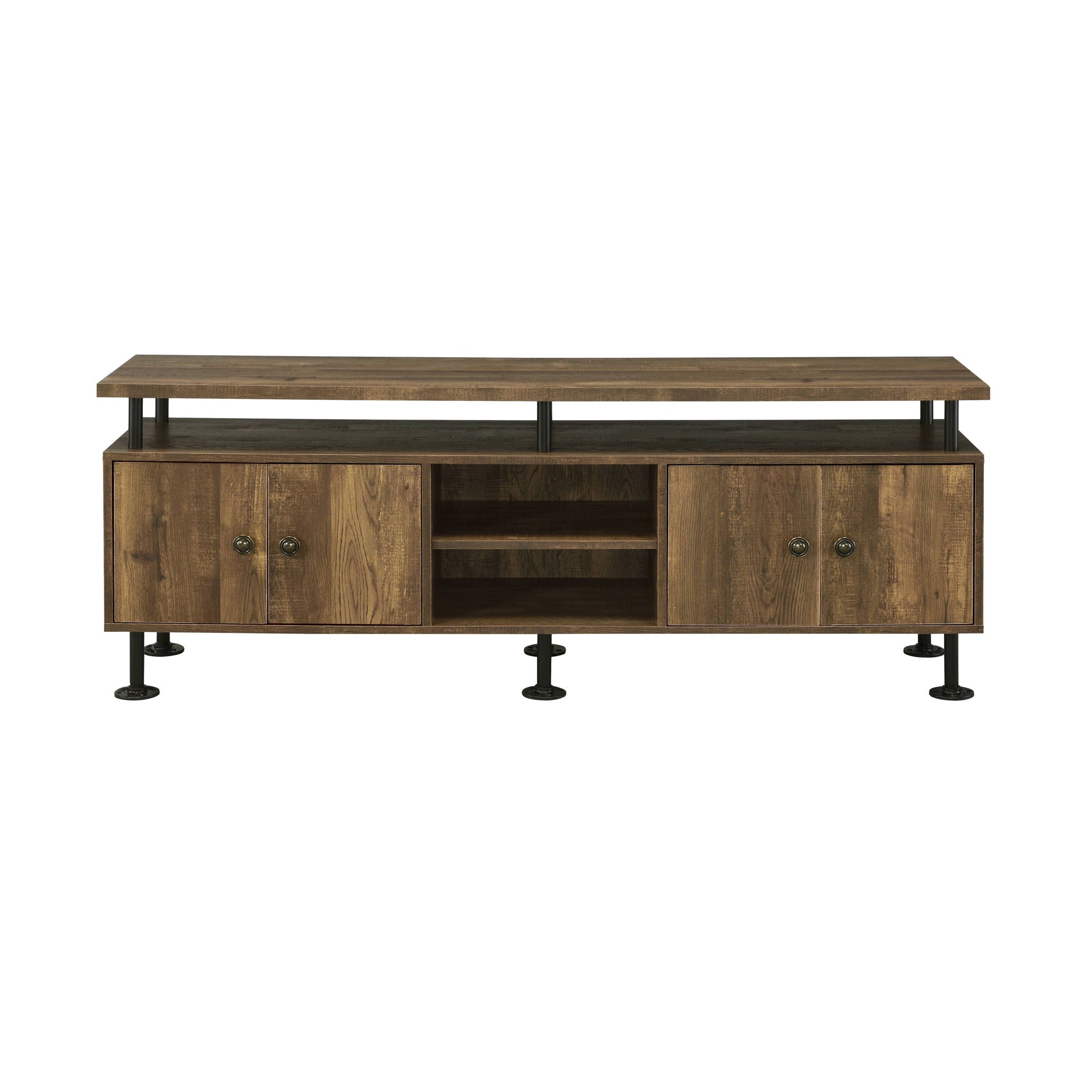 Ensata II - TV Stand - Rustic Oak / Black - Best Buy Furniture