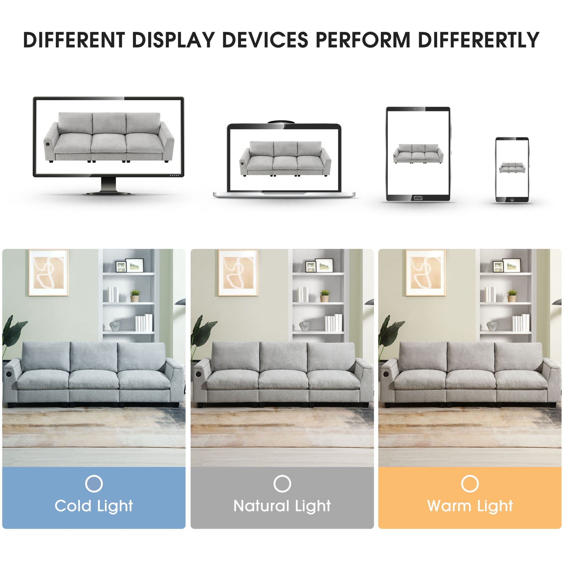 Sectional With Bluetooth Speaker Comfy Cloud Couch Set With Drop Down Table Cup Holders, USB Charger Storage Armrest Wide Seat Sofa - Best Buy Furniture