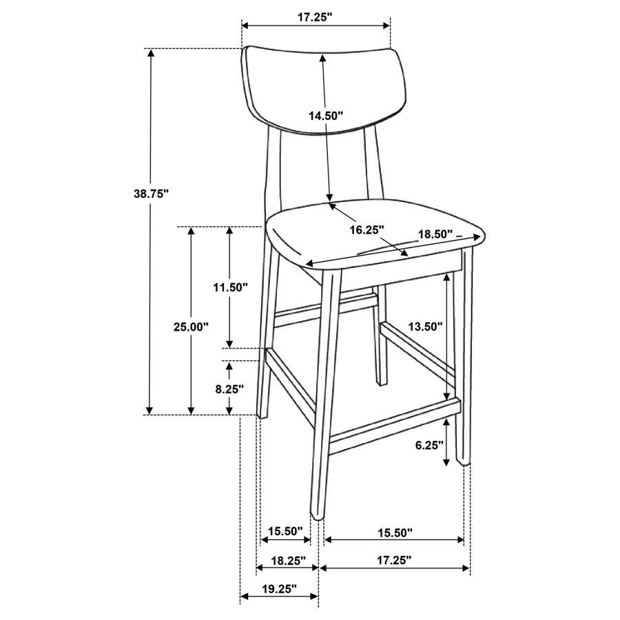 Robbie - 5 Piece Counter Height Dining Set - Walnut