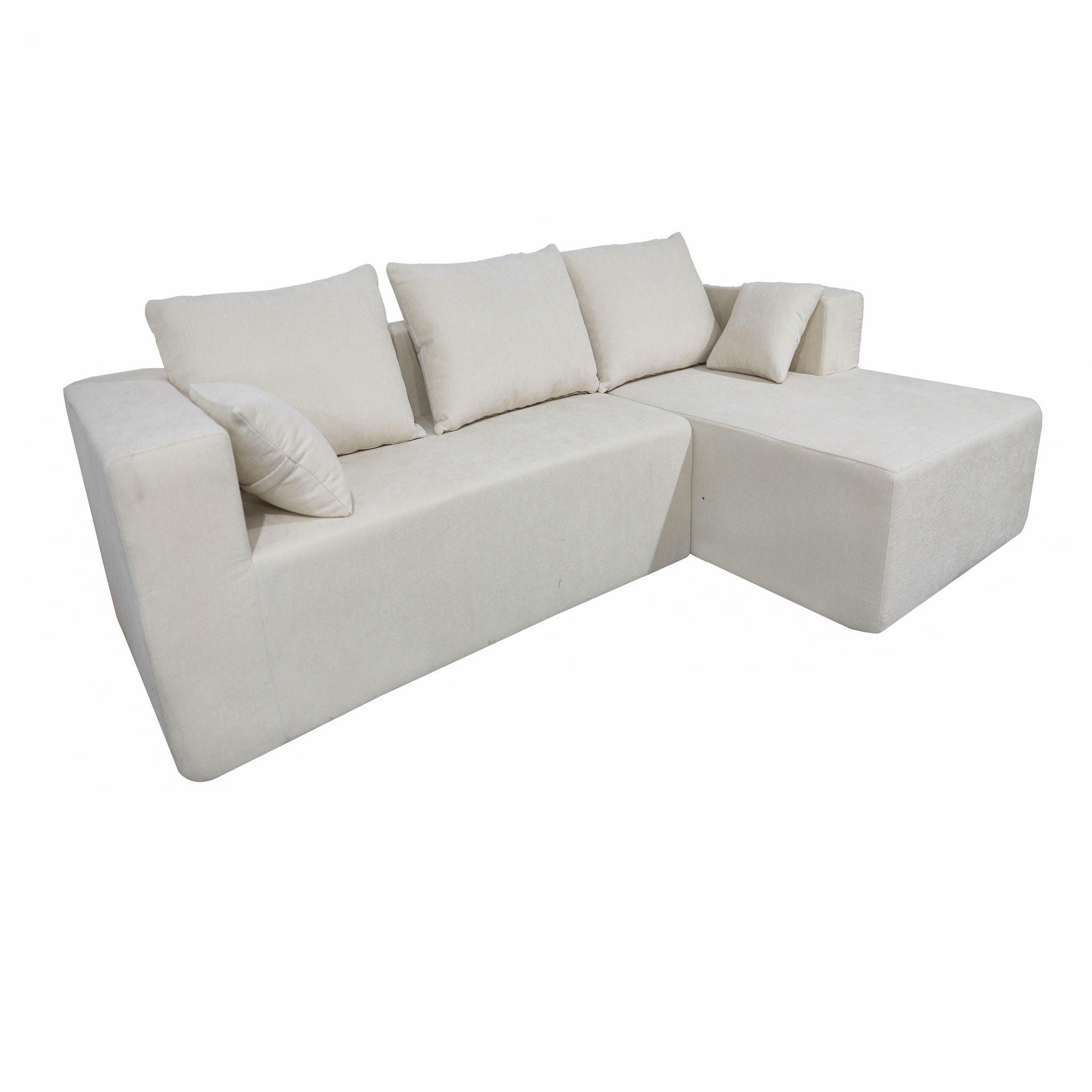 Modular Corner Sofa With Soft Linen Fabric