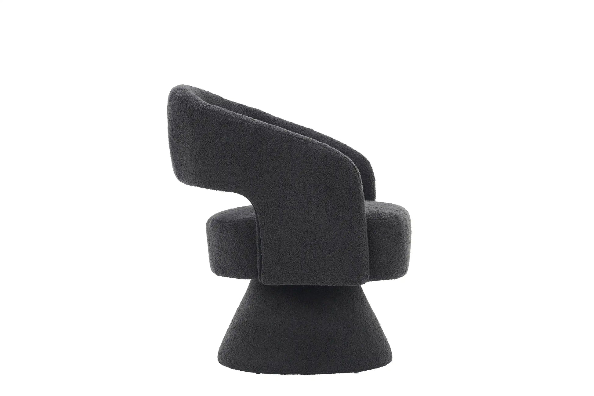 Swivel Accent Chair Armchair, Round Barrel Chair in Fabric for Living Room Bedroom,Grey Teddy - Best Buy Furniture