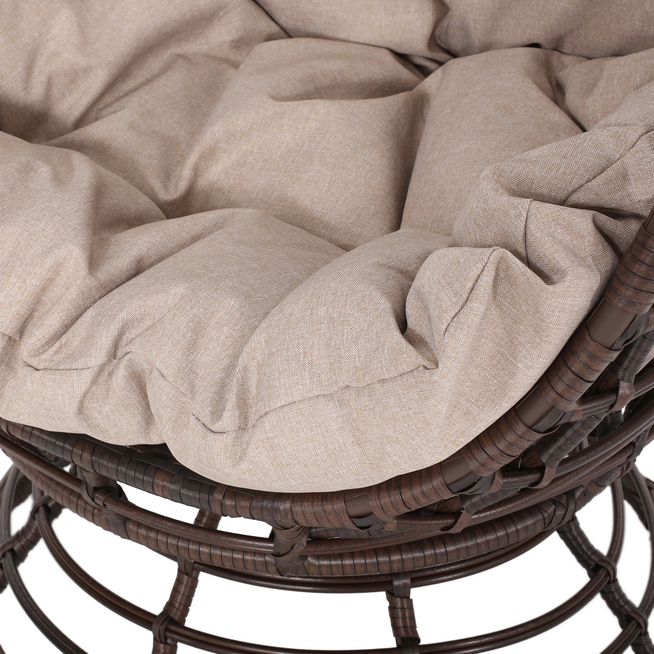 Robertson Handwoven Swivel Wicker Egg Chair
