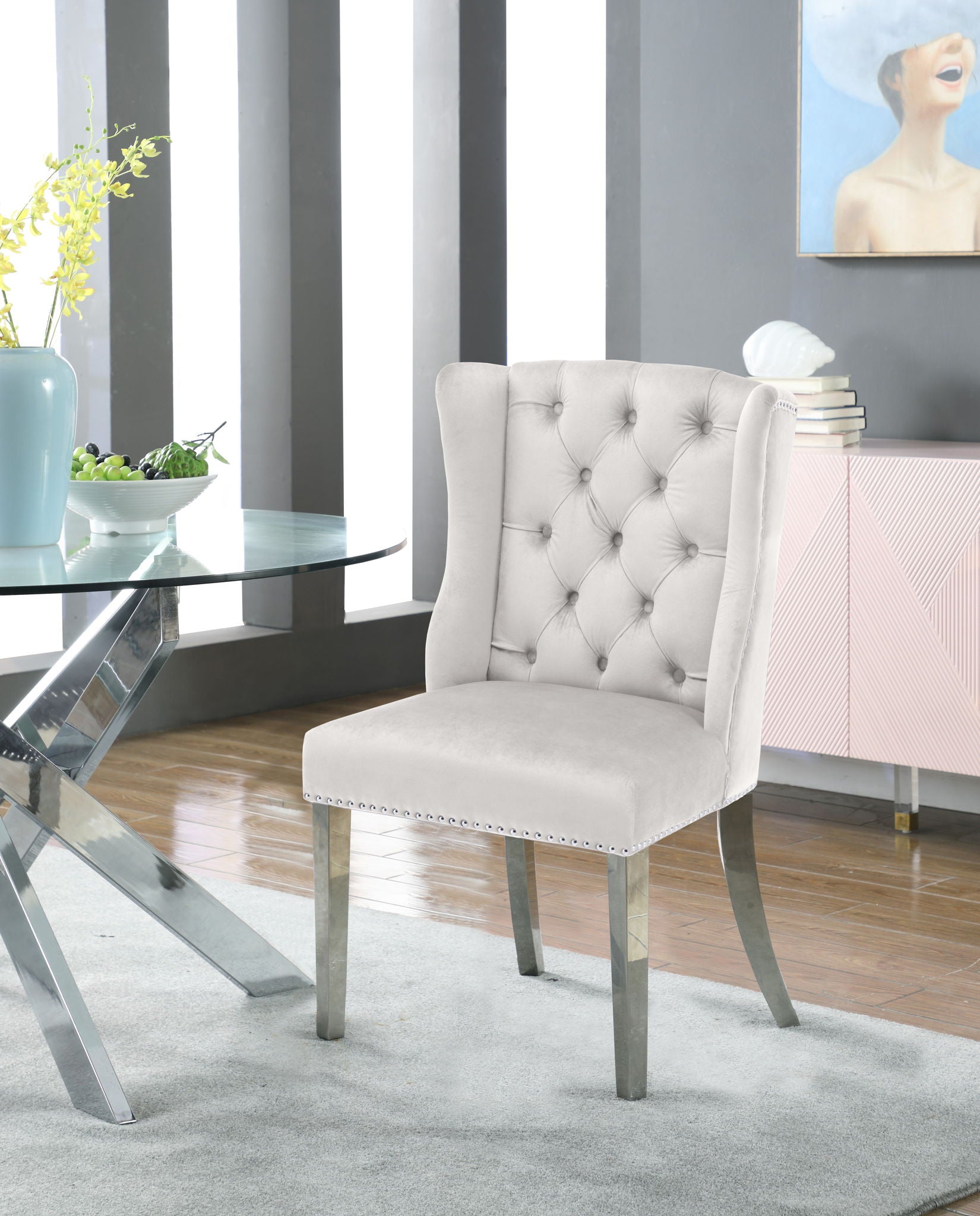Suri - Dining Chair with Chrome Legs (Set of 2)