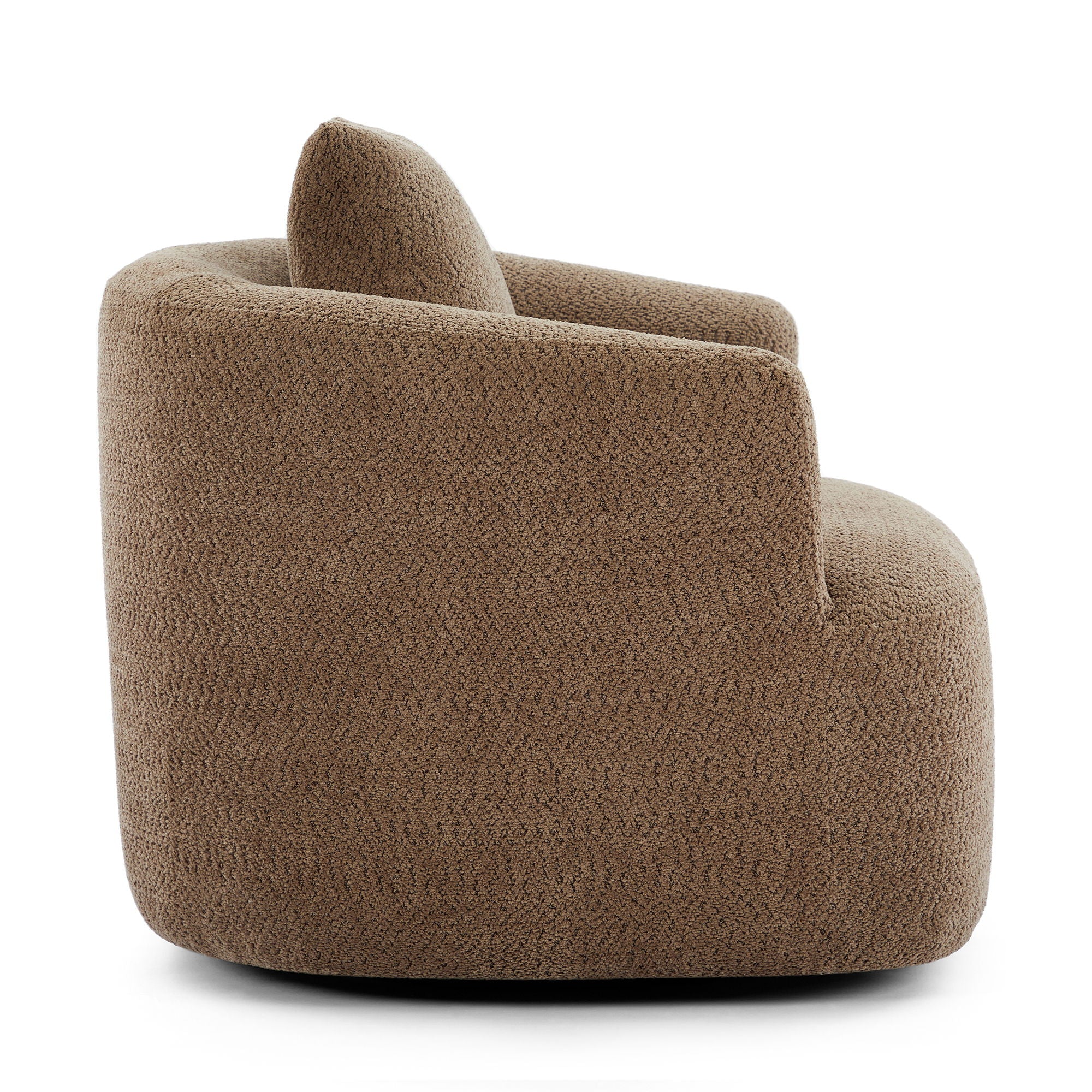 360° Swivel Barrel Sofa Chair With Throw Pillow, Chenille Upholstered Accent Chair