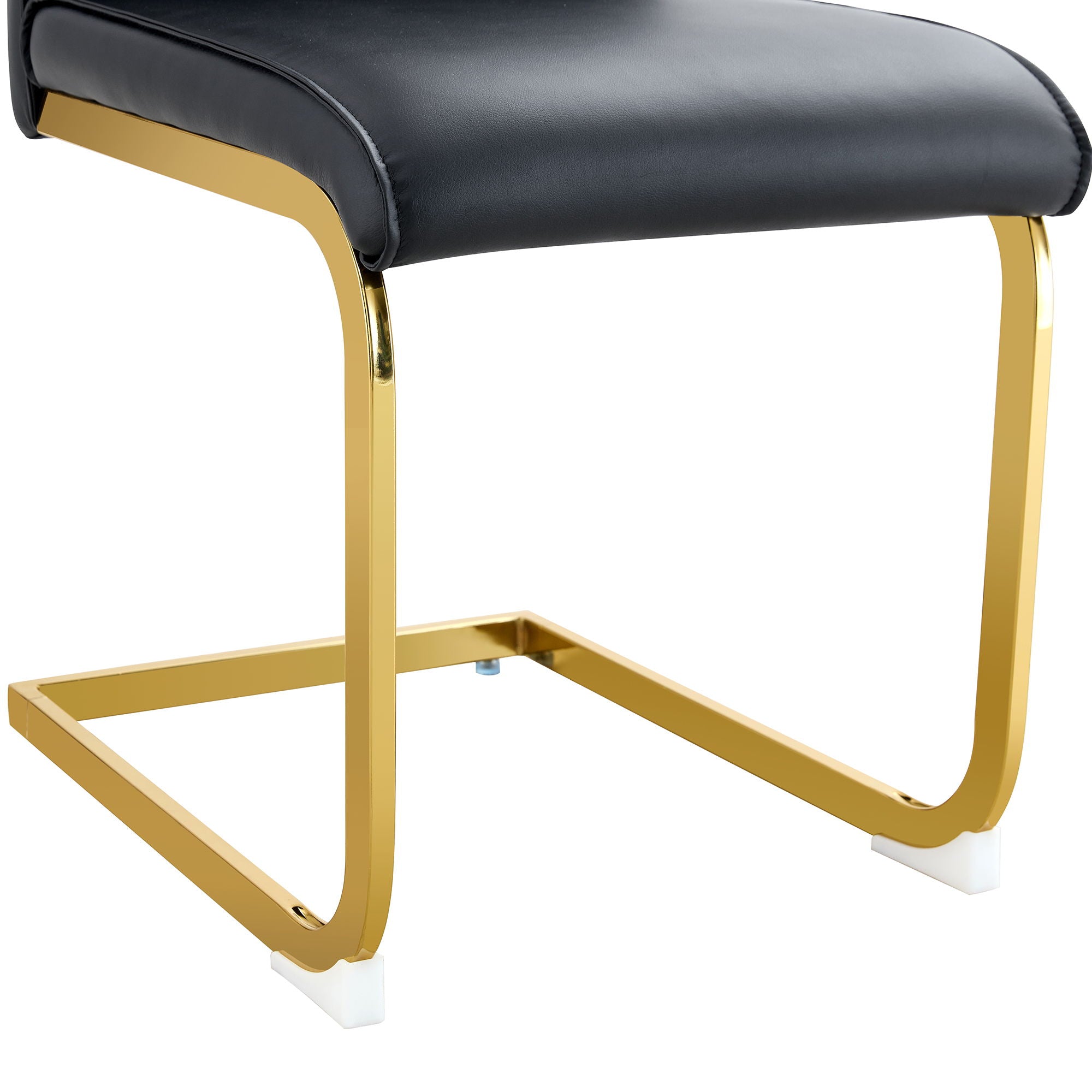 Luxurious And Minimalist Chair Covers, 2 High Elasticity Dining Chairs Arched Legs - Black / Gold