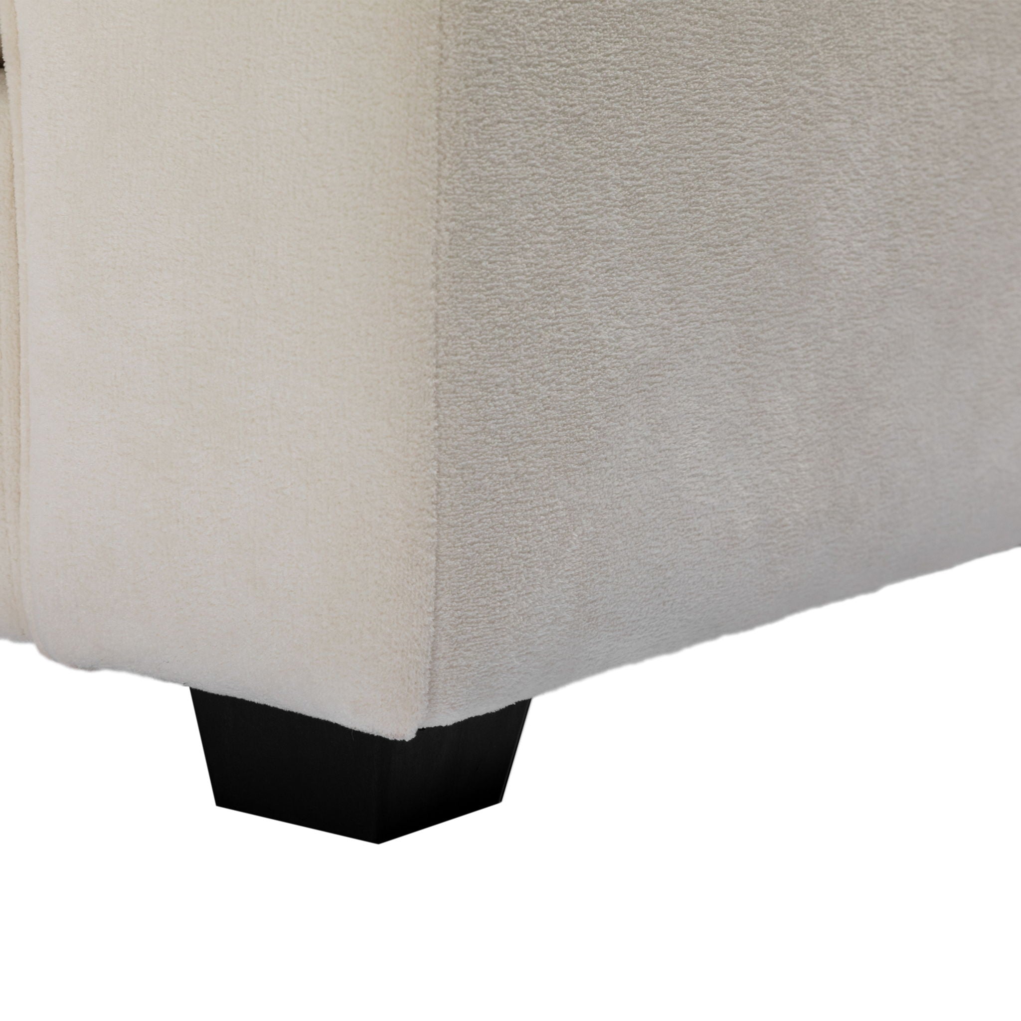 Modern Fabric Sofa With Plush Cushions, Sleek Arm Design