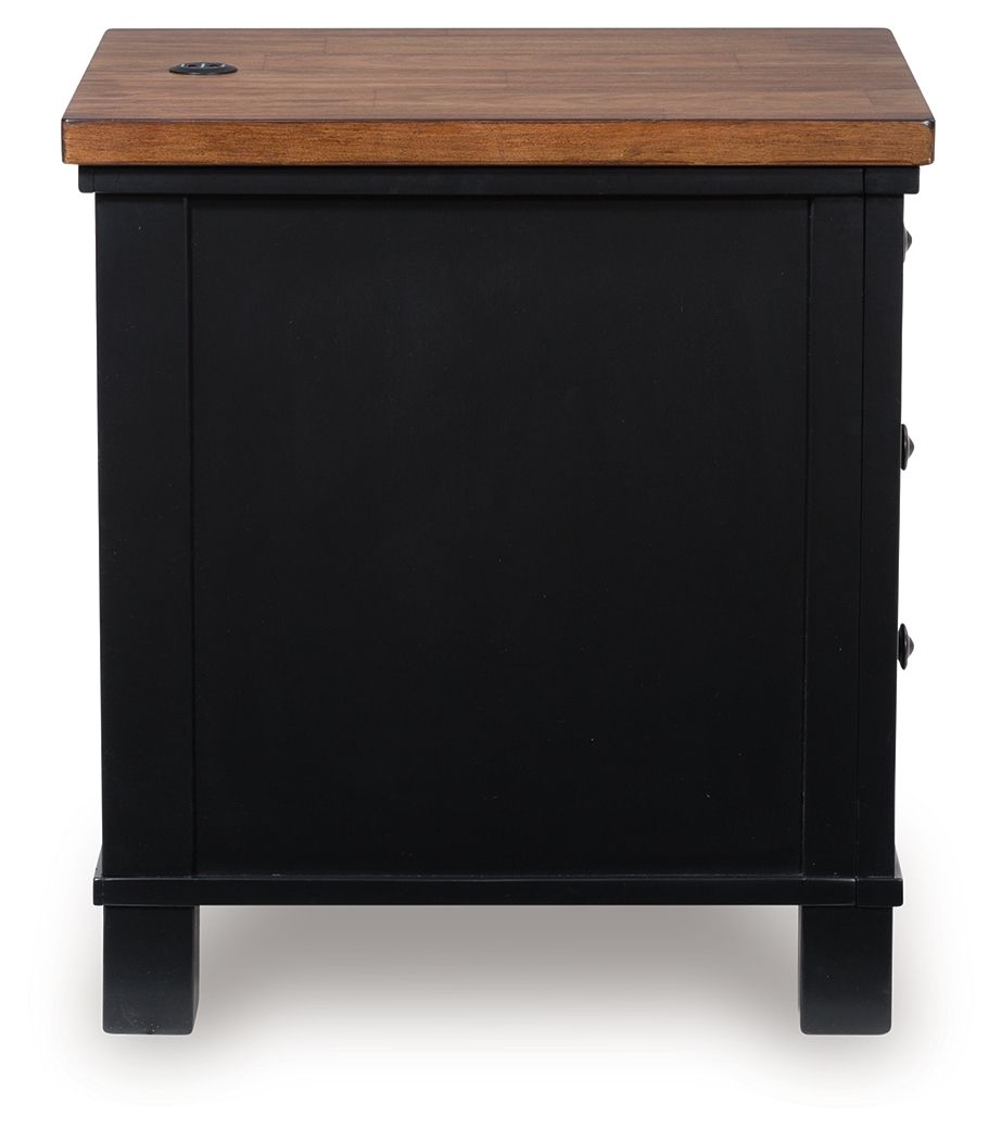 Wildenauer - Chair Side End Table - Brown / Black - Best Buy Furniture