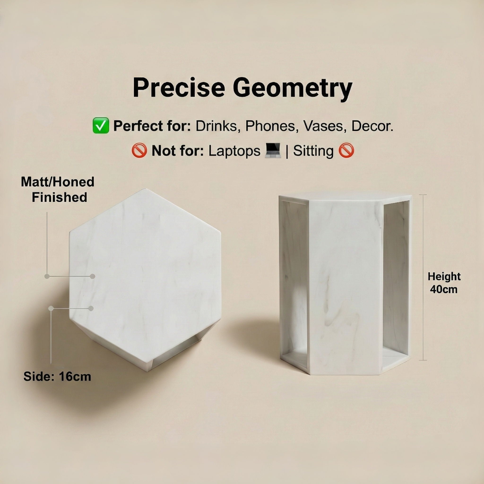 Modern Minimalist Hexagon Side Table