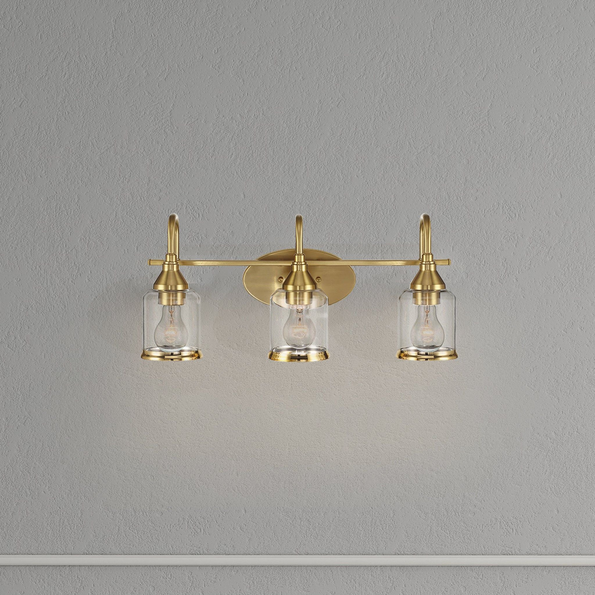 Twilight - 3 Lights Brush Contemporary Vanity Light - Clear / Gold