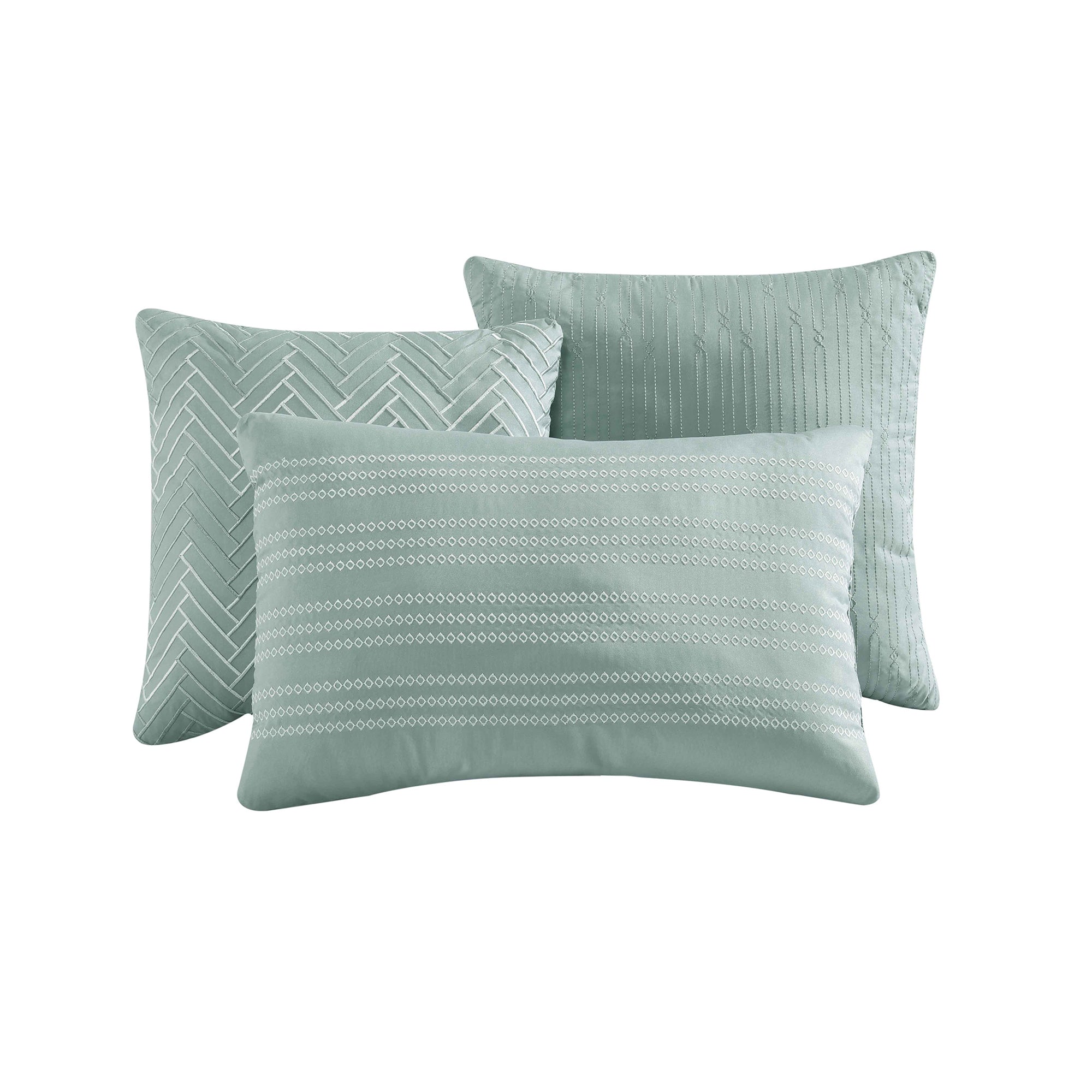 Vesta Gold Satin Circle-Quilted 7-Piece Comforter Set