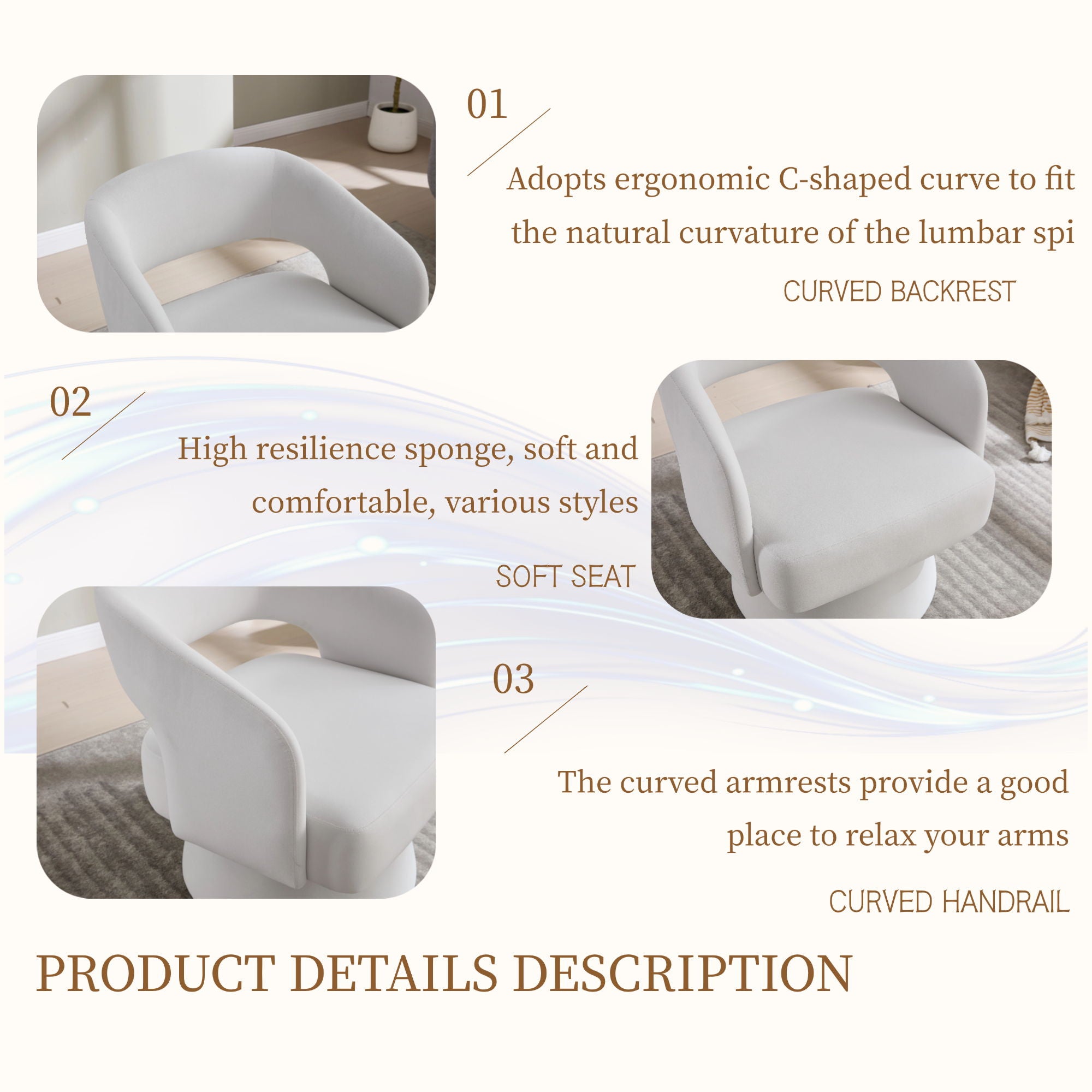 Swivel Barrel Chair With 360 Degree Rotation