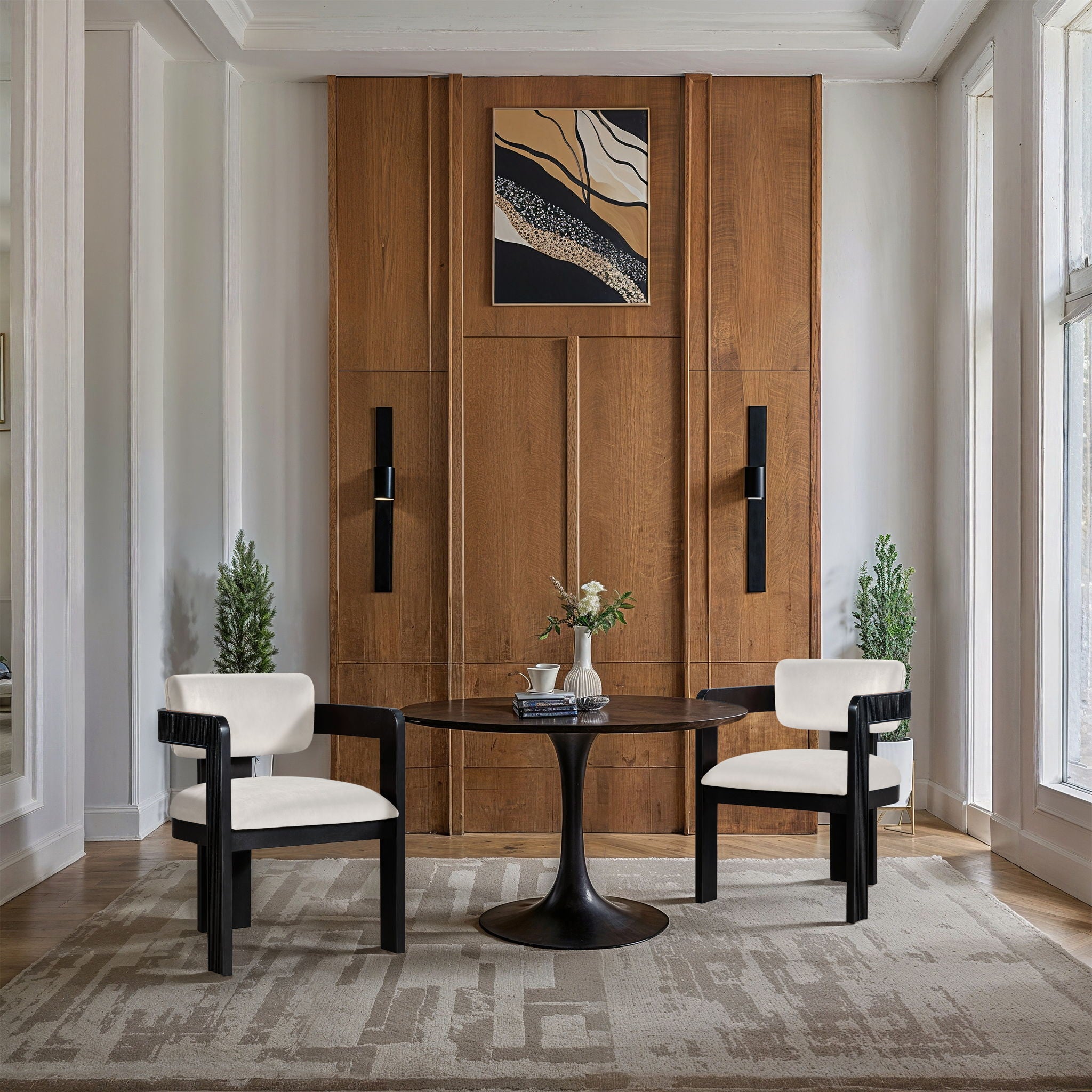 Sacha - Velvet Dining Chair With Black Base (Set of 2)