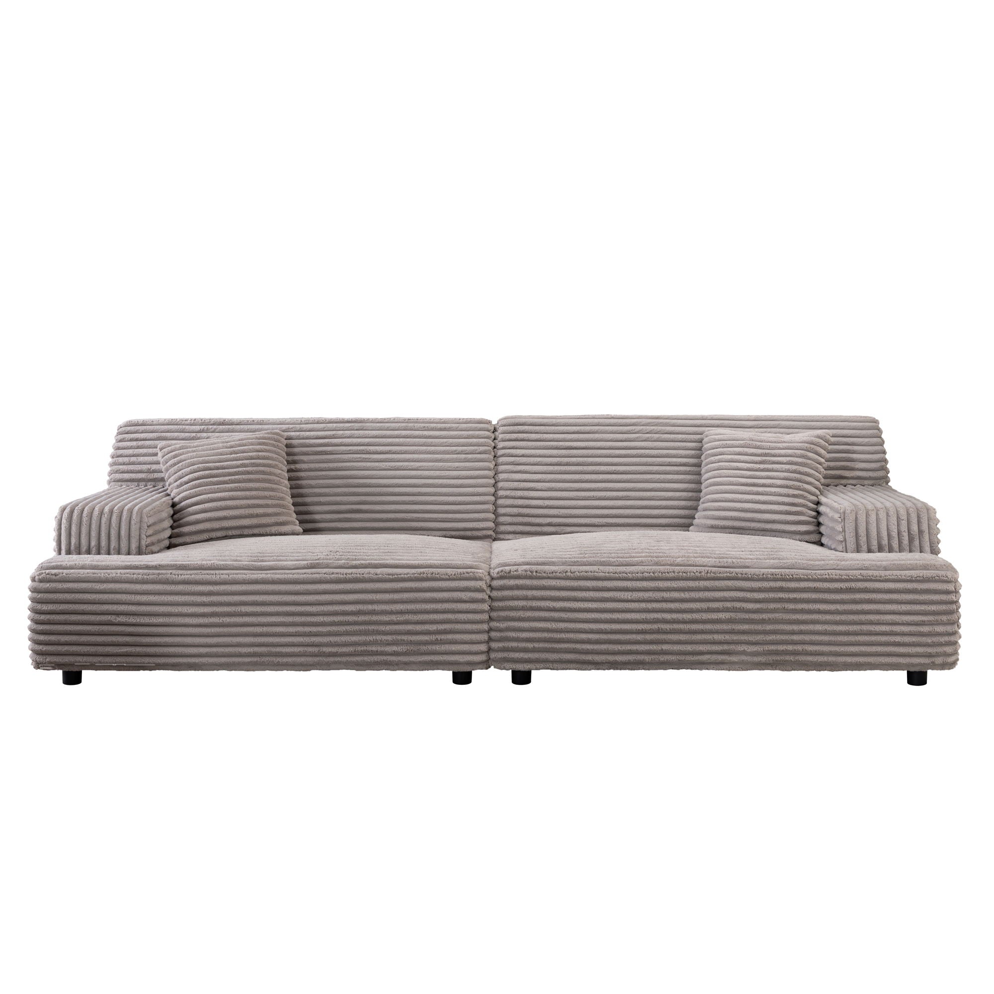 Modern Comfortable Cloud Sofa, Soft Plush Corduroy With Square Armrests