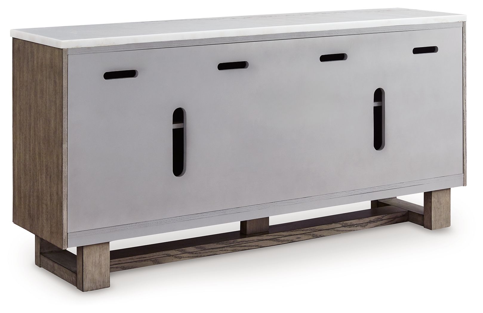 Loyaska - Extra Large TV Stand - Grayish Brown / White - Best Buy Furniture