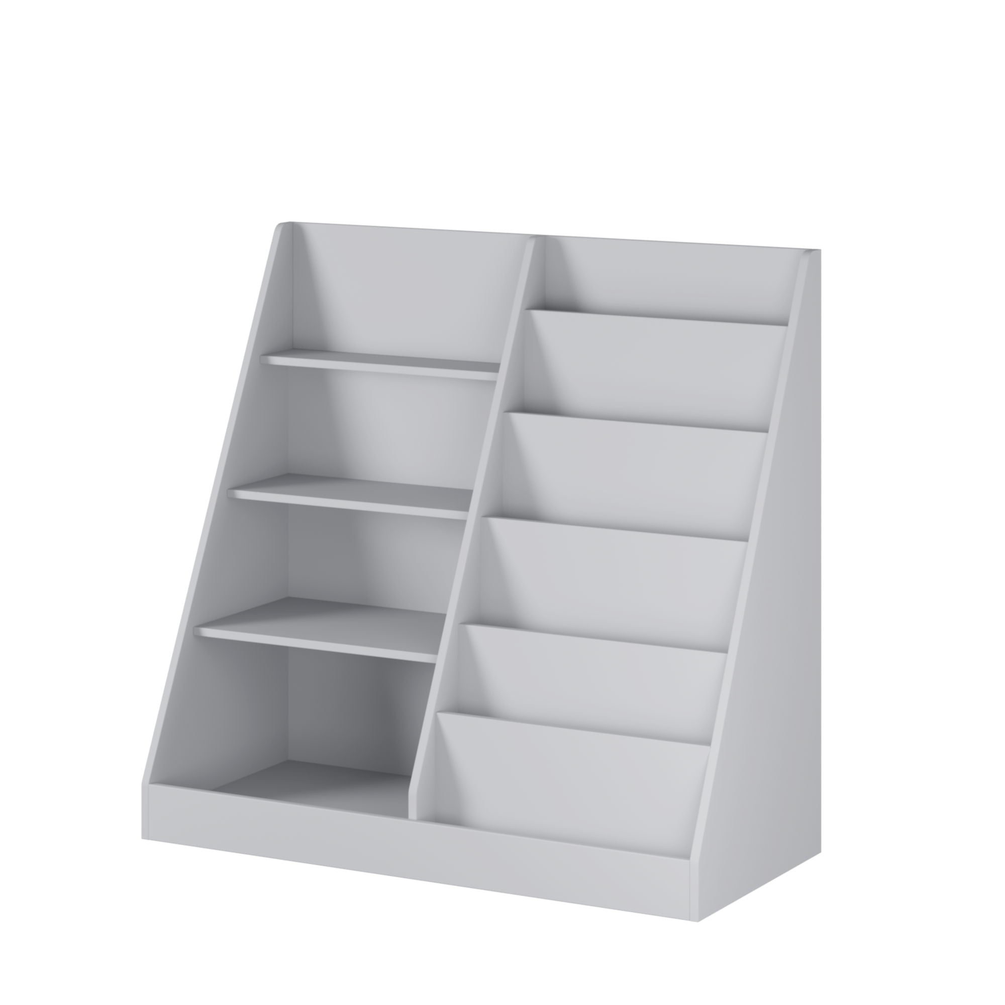 Bookshelf And Toy Storage Organizer, 4 Tier Bookcase With Display Stand For Playroom