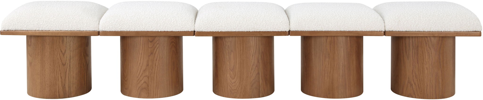 Pavilion - 5 Piece Modular Bench With Walnut Base