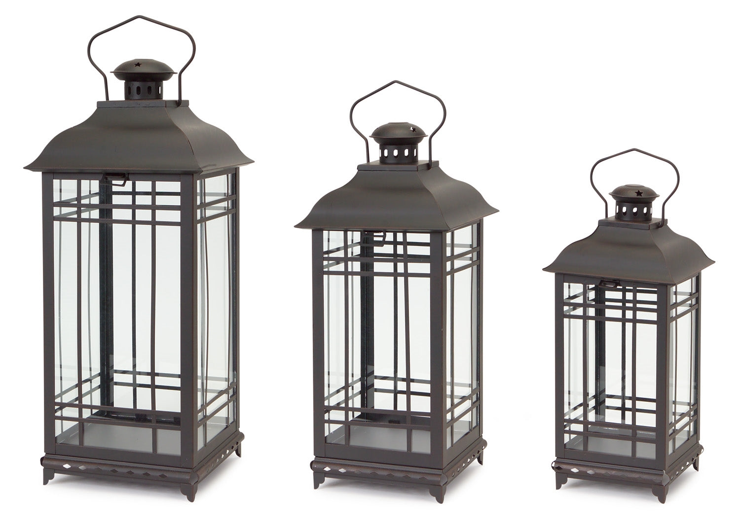 Traditional-Black-Metal-Lantern-(Set-of-3)-Outdoor-Lighting