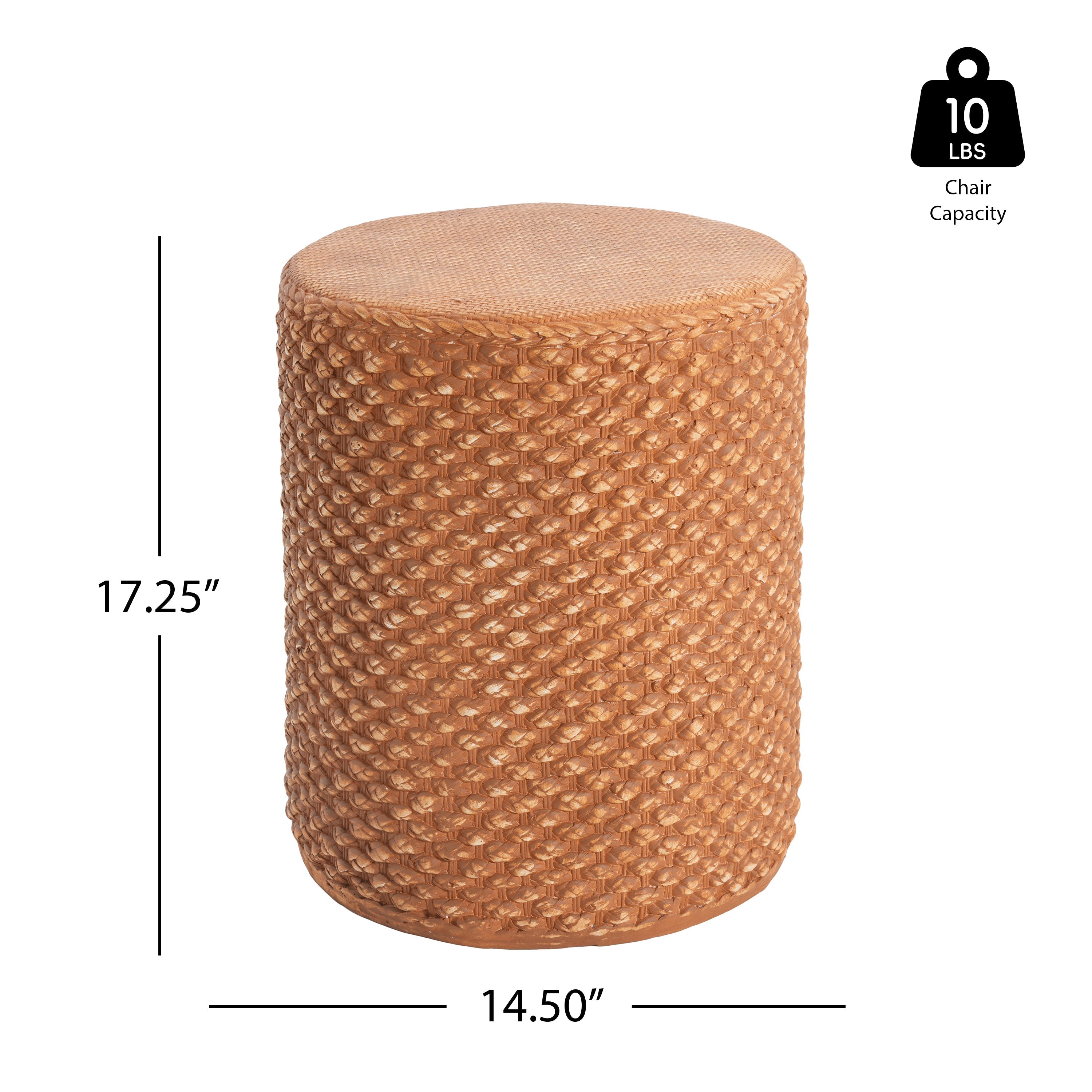 Evie Outdoor Patio Round MGO Side Table Brown