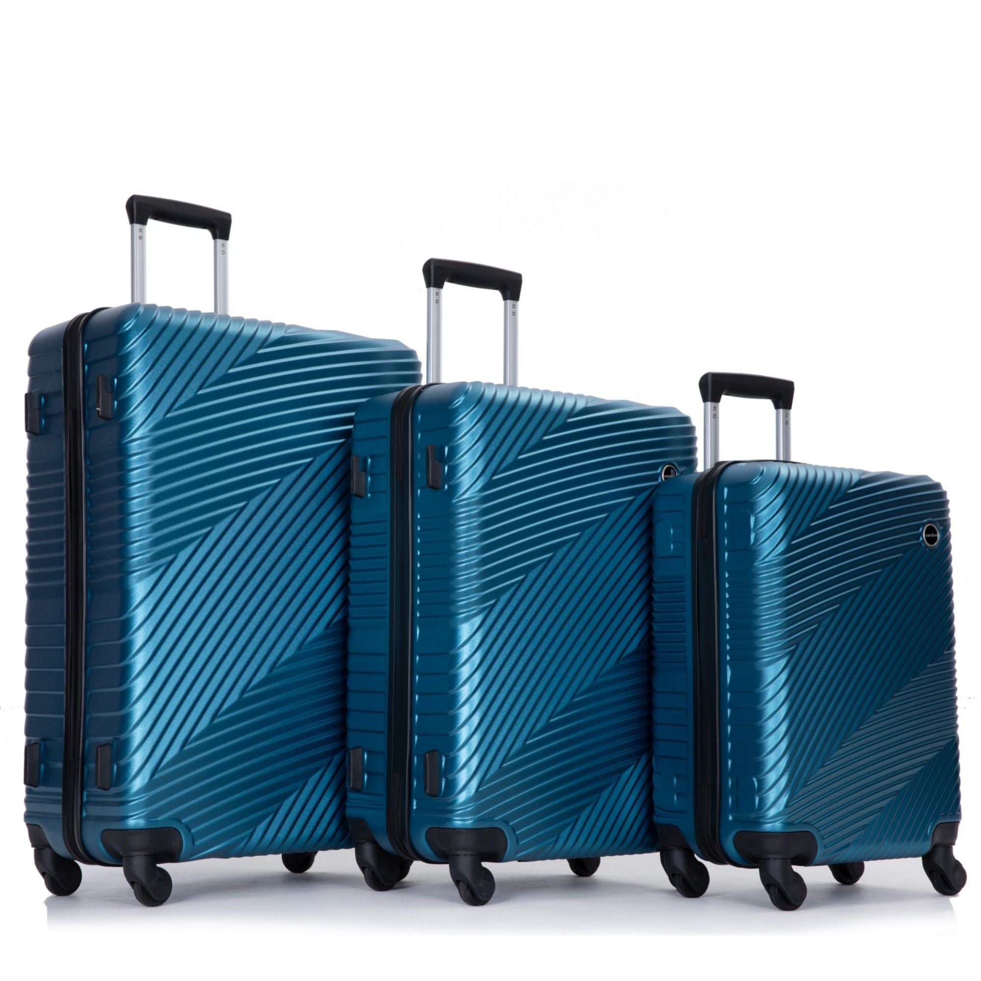 3 Piece Luggage Sets Lightweight Suitcase With Two Hooks, Spinner Wheels,