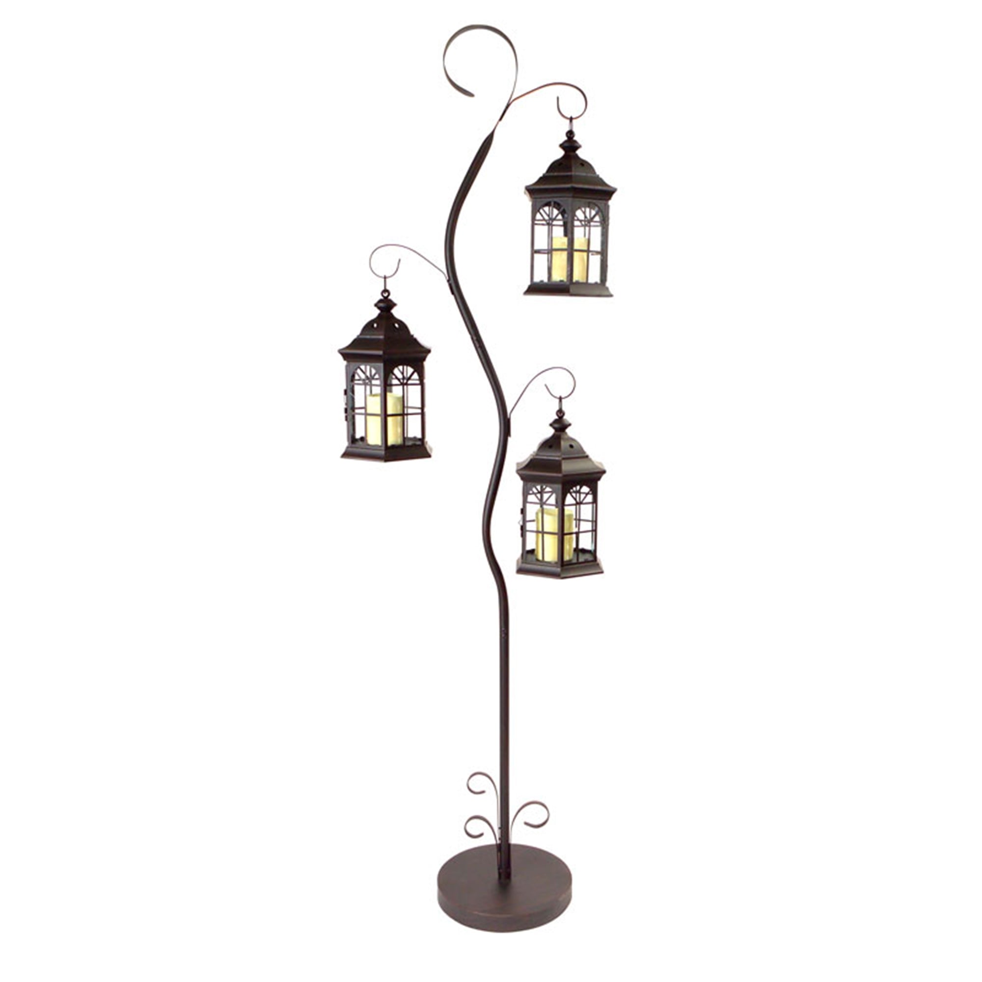 Whimsical-Metal-Lantern-Tree-with-3-Candle-Holders-6'H-Outdoor-Lighting