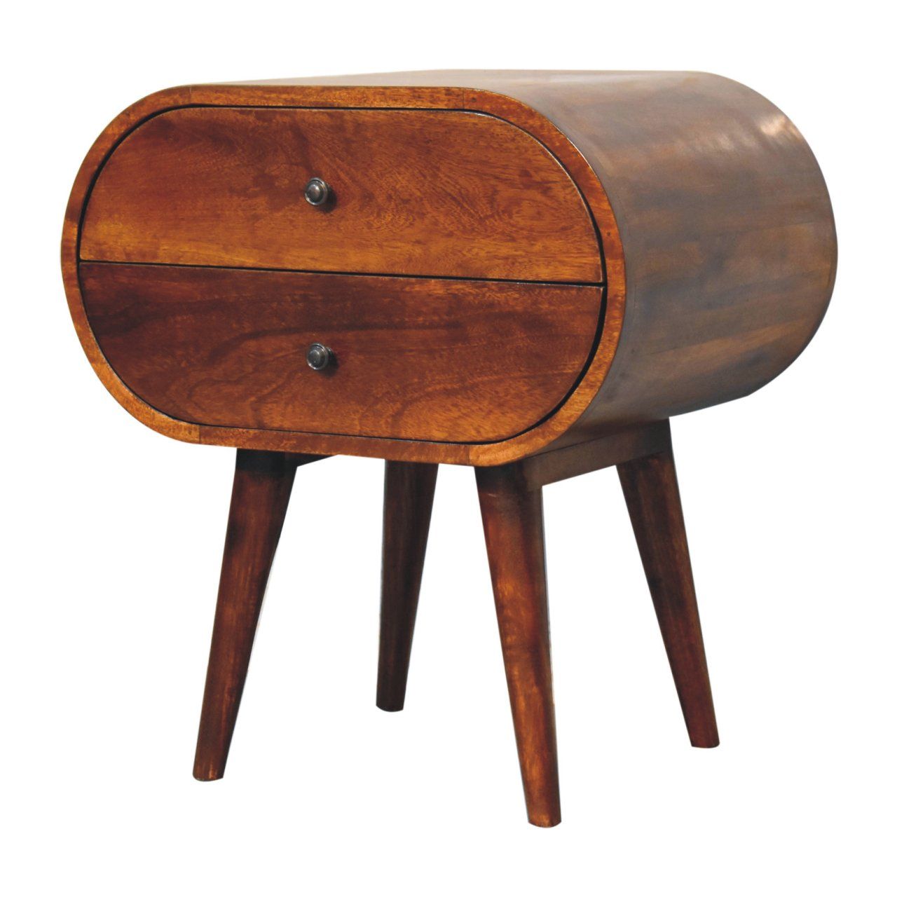 Large Chestnut Circular Bedside - Best Buy Furniture