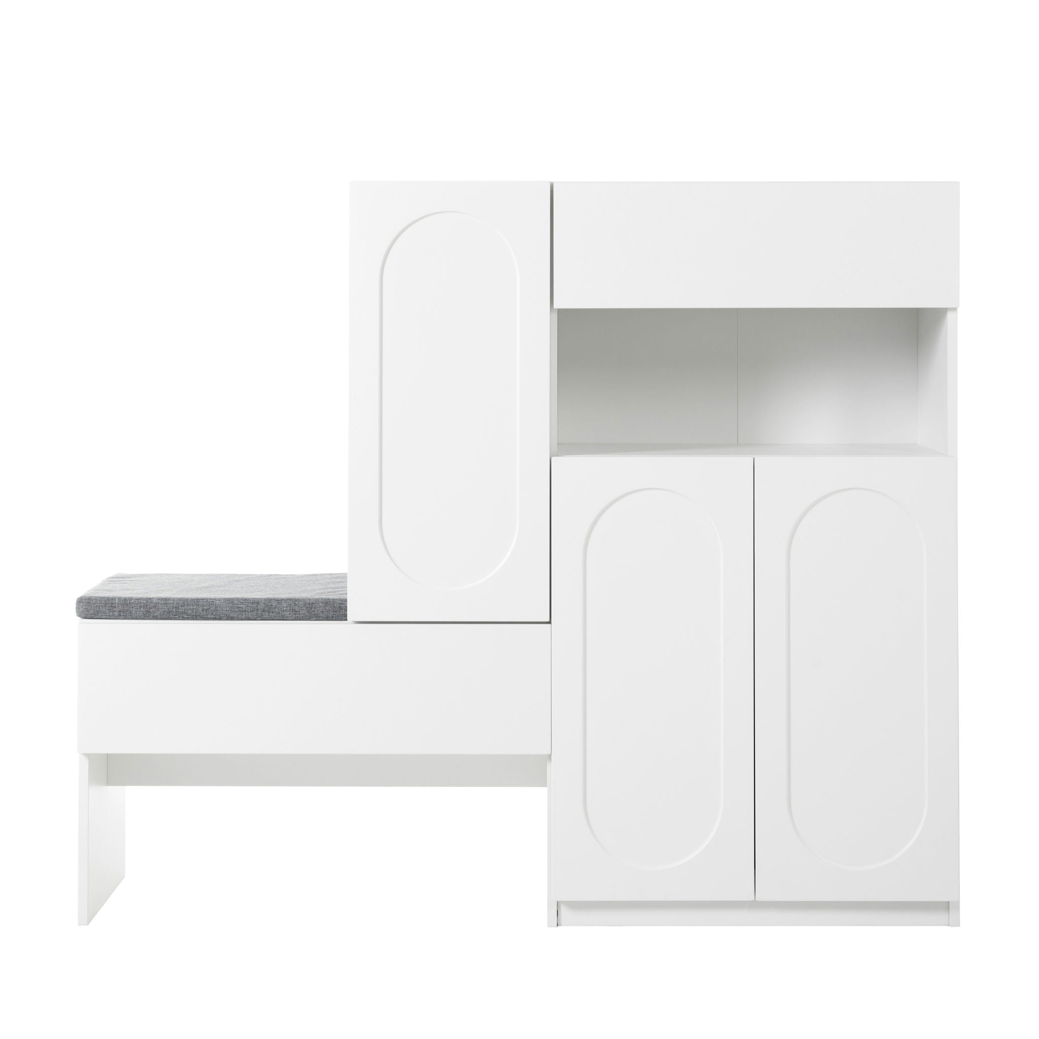 Elegant 2 In 1 Shoe Cabinets With Soft Cushion Versatile Shoe Rack Organizer With Adjustable Shelves