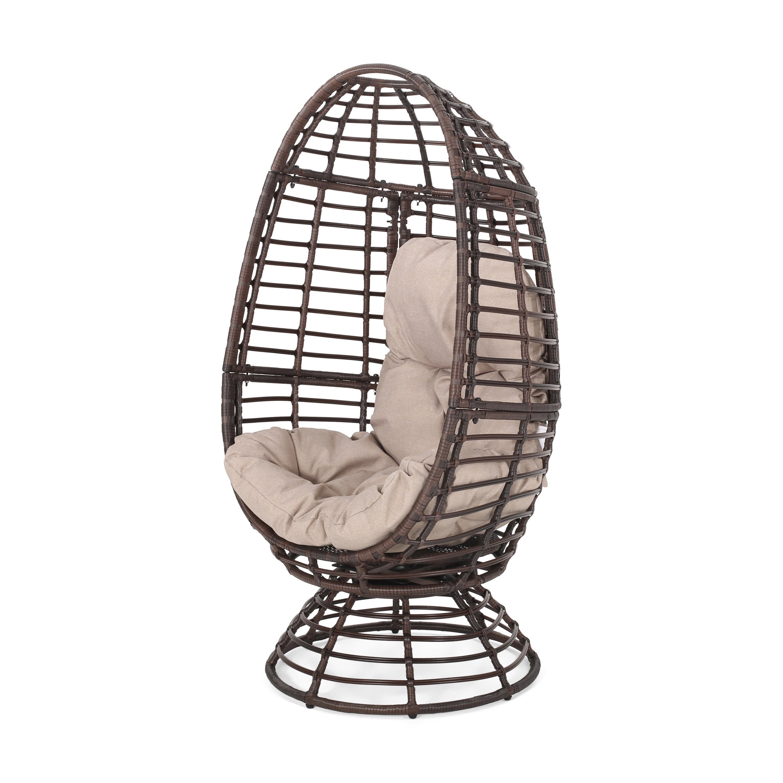 Robertson Handwoven Swivel Wicker Egg Chair