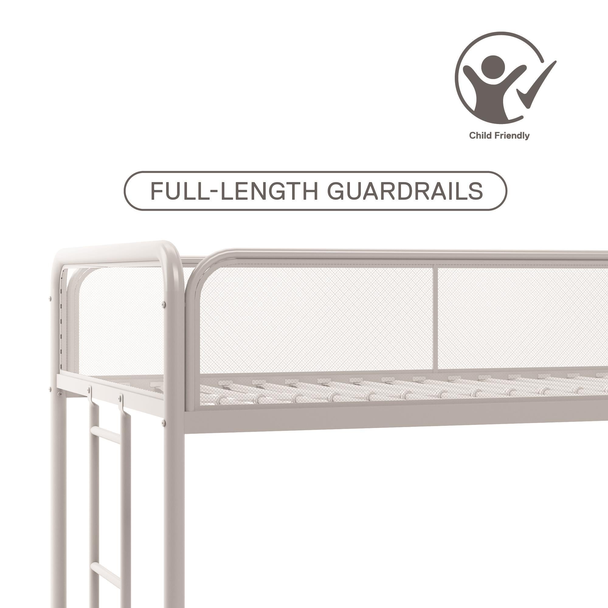 Isaiah - Triple Twin Metal Bunk Bed - Off White
