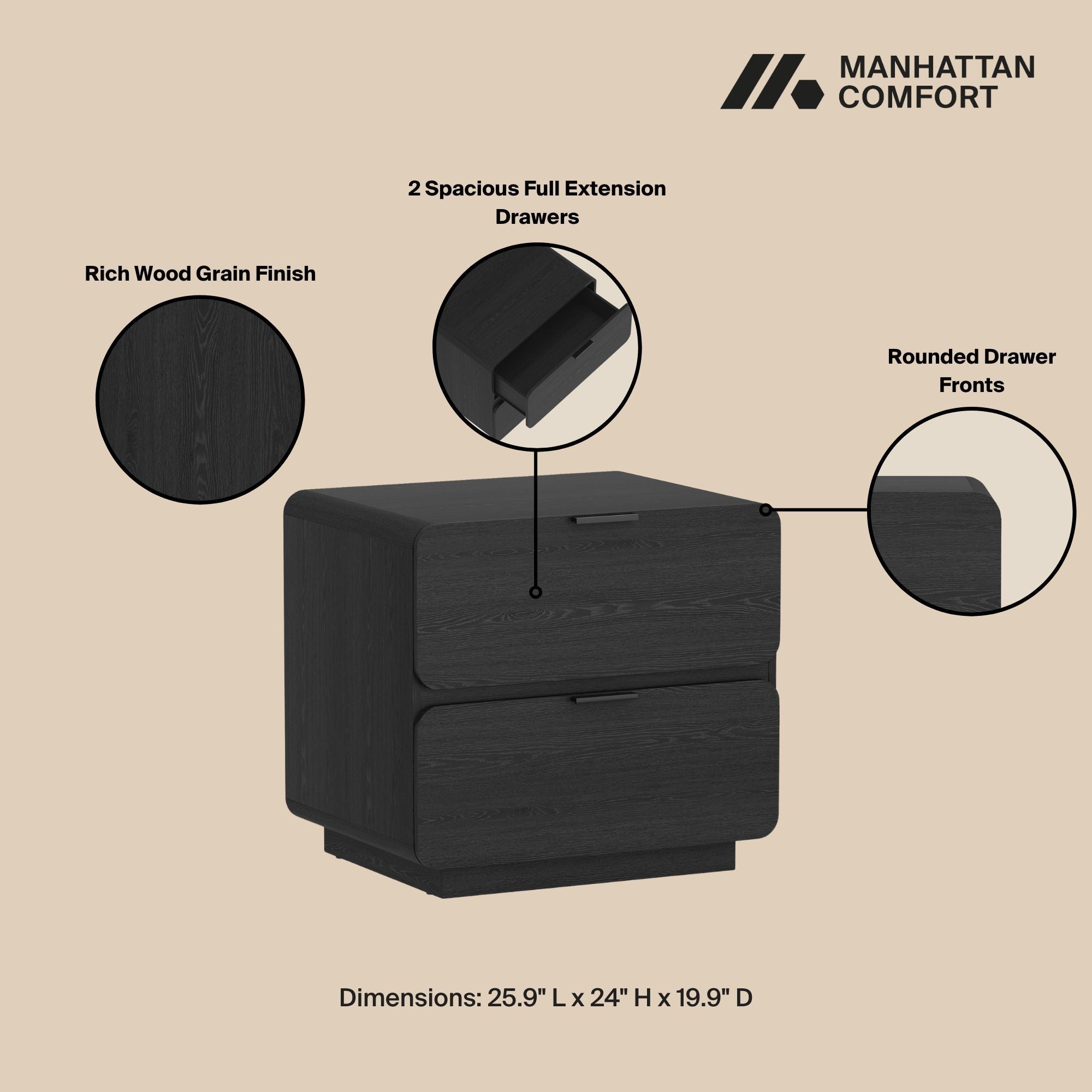 Chrystie - Modern Nightstand