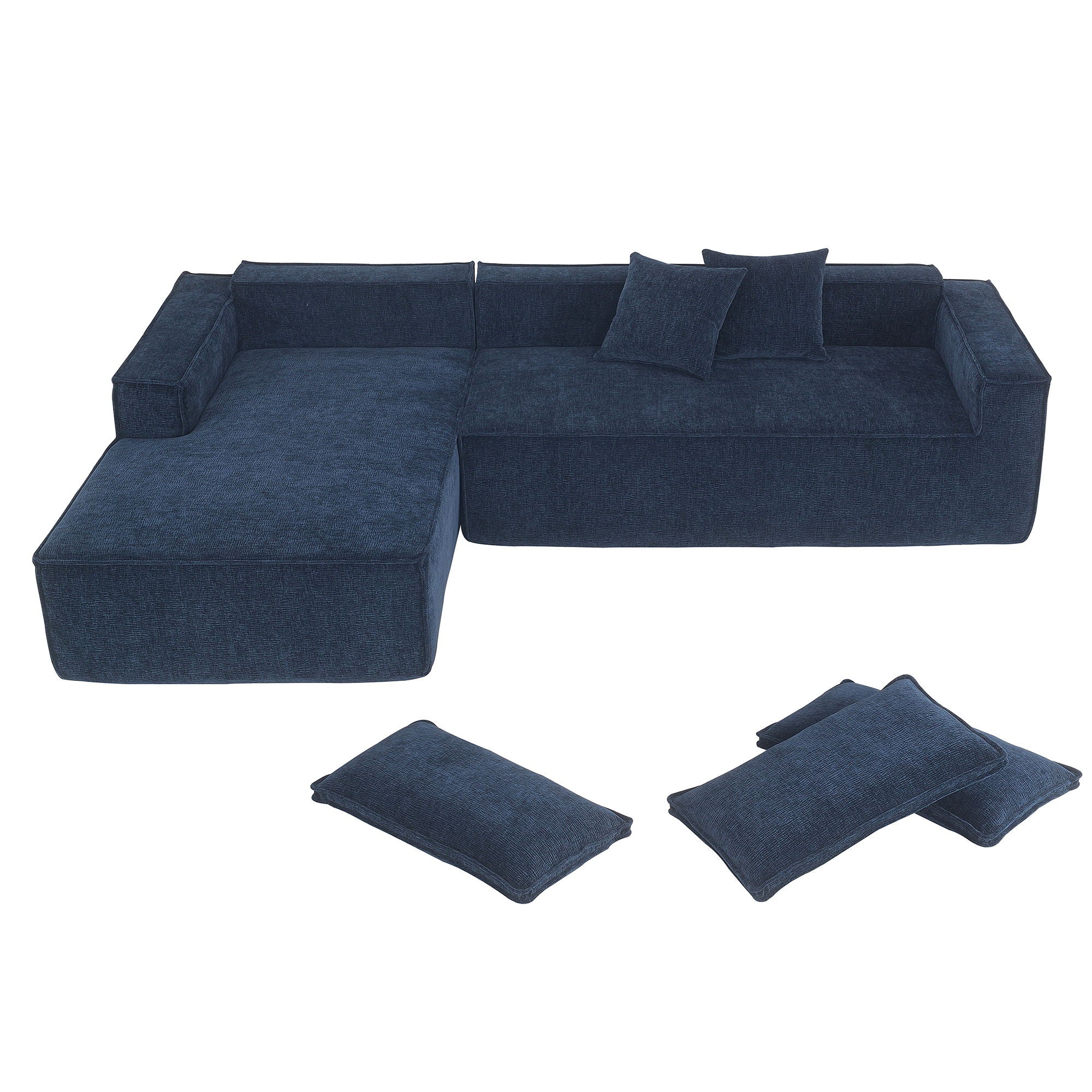 Free Combination Minimalist Style Modular Sectional, Wrinkle Resistant Couch Set L Shaped Compressed Sofa For Living Room