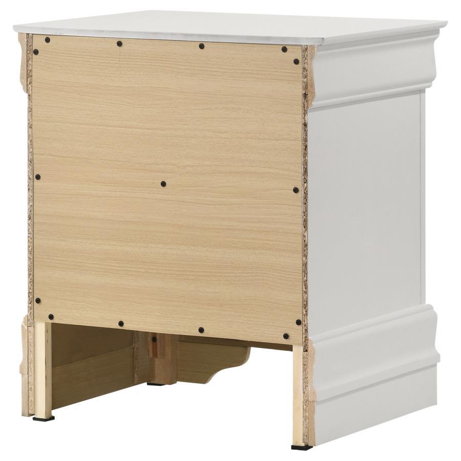 Louis Philippe - 2-Drawer Nightstand Bedside Table - White - Best Buy Furniture