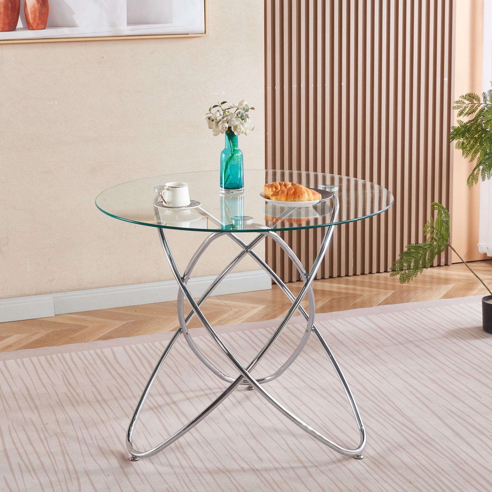 Metal Leg Dining Table With Tempered Glass Top - Best Buy Furniture