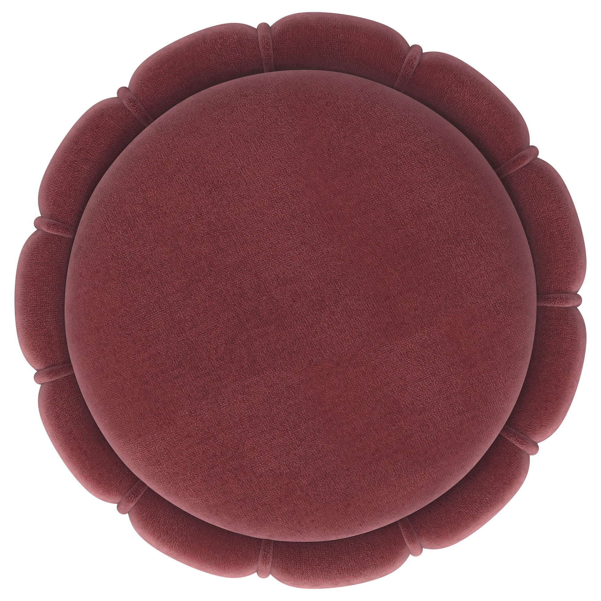 Round Upholstered Ottoman Pouf With Velvety Soft Upholstery - Best Buy Furniture