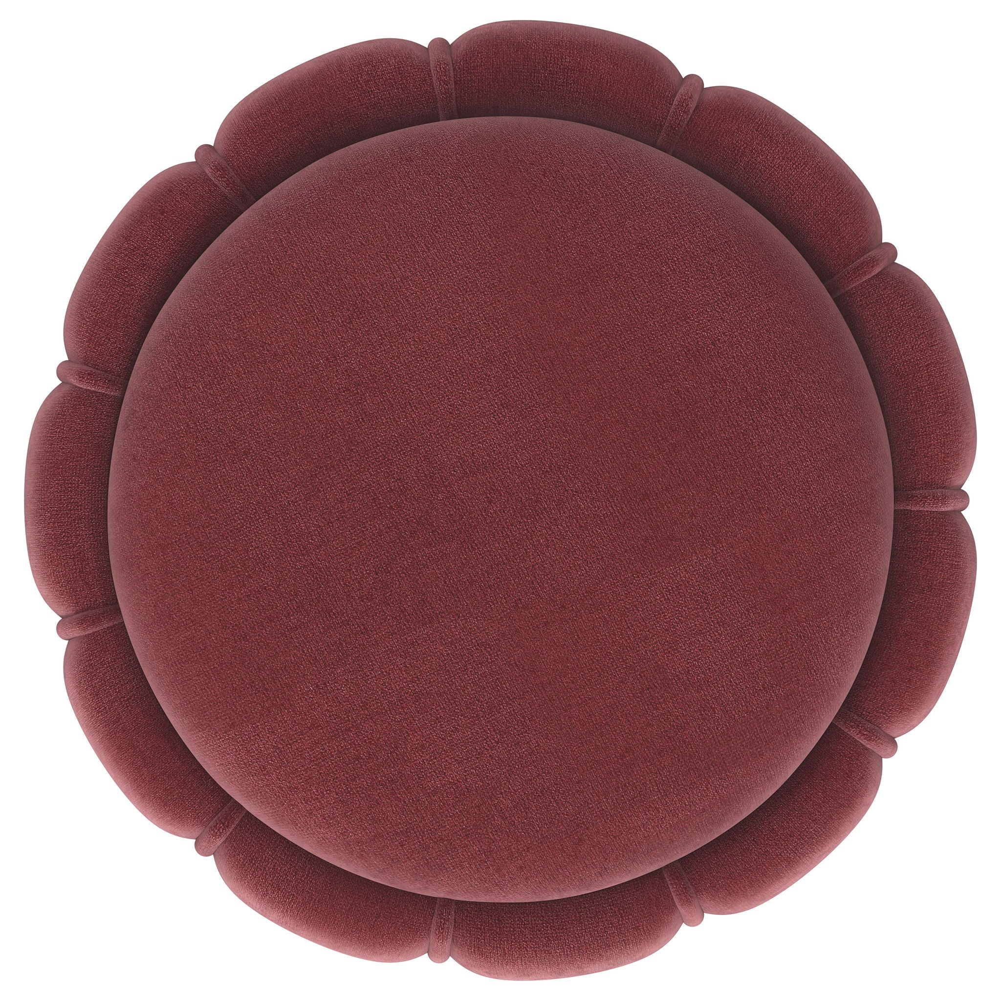 Round Upholstered Ottoman Pouf With Velvety Soft Upholstery - Best Buy Furniture