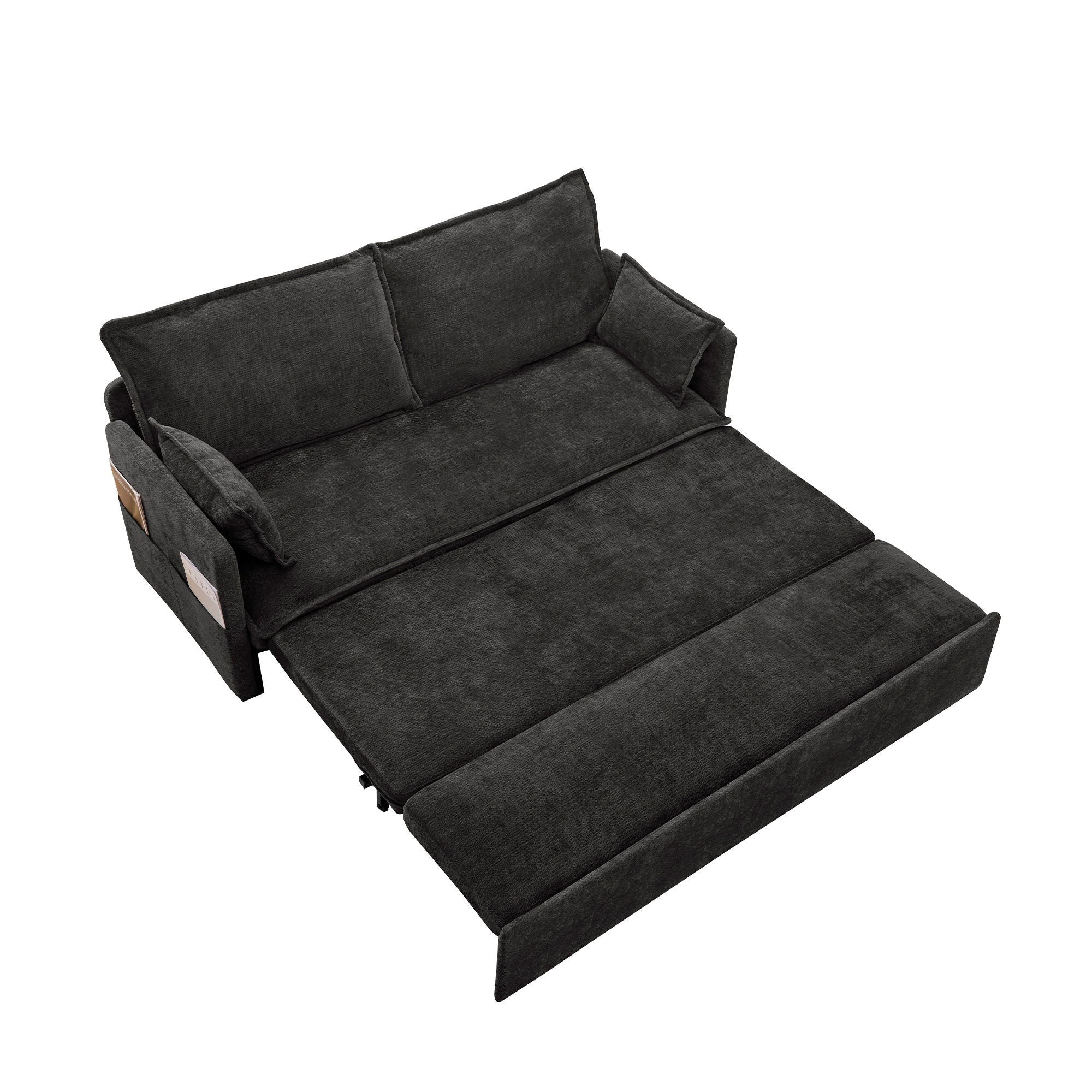 Pull Out Sofa Bed, Corduroy Convertible Sleeper Sofa Couch, Side Storage, And USB / C - Type Charging Ports Chair