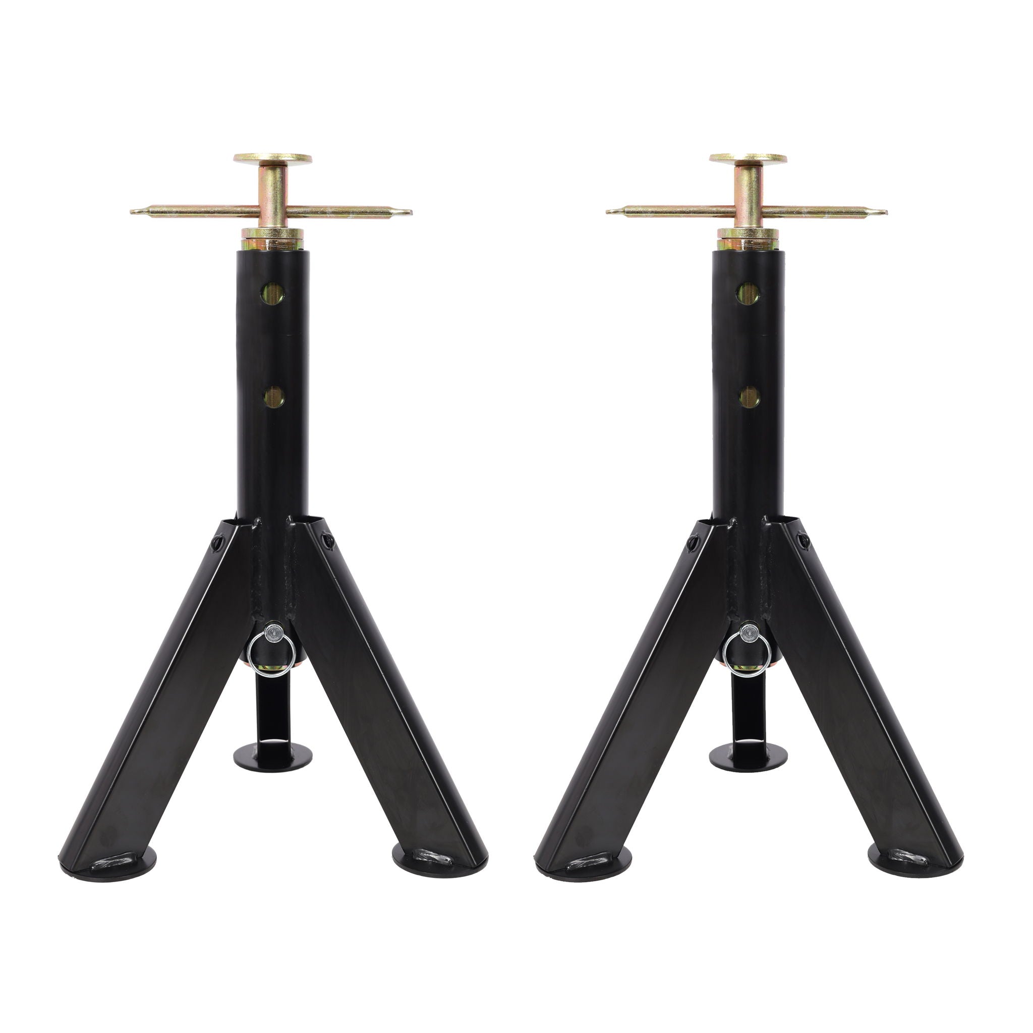 RV Adjustable Telescoping Stabilizer Jack Stand Supports Stabilizer, 16" To 30" (Set of 2) - Black