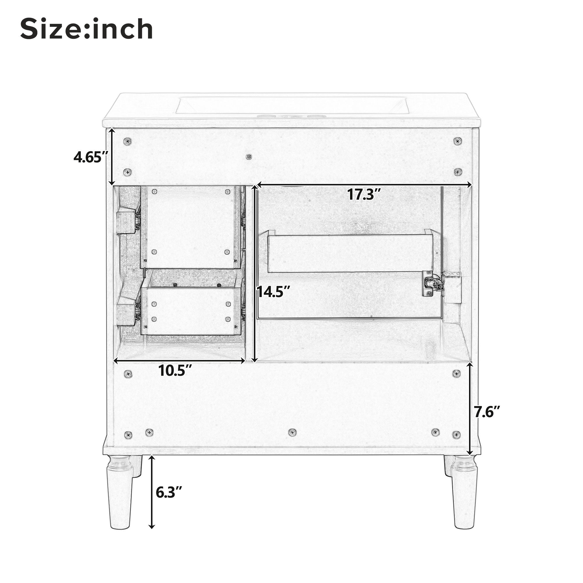 Traditional Bathroom Vanity Set With Soft Close Doors
