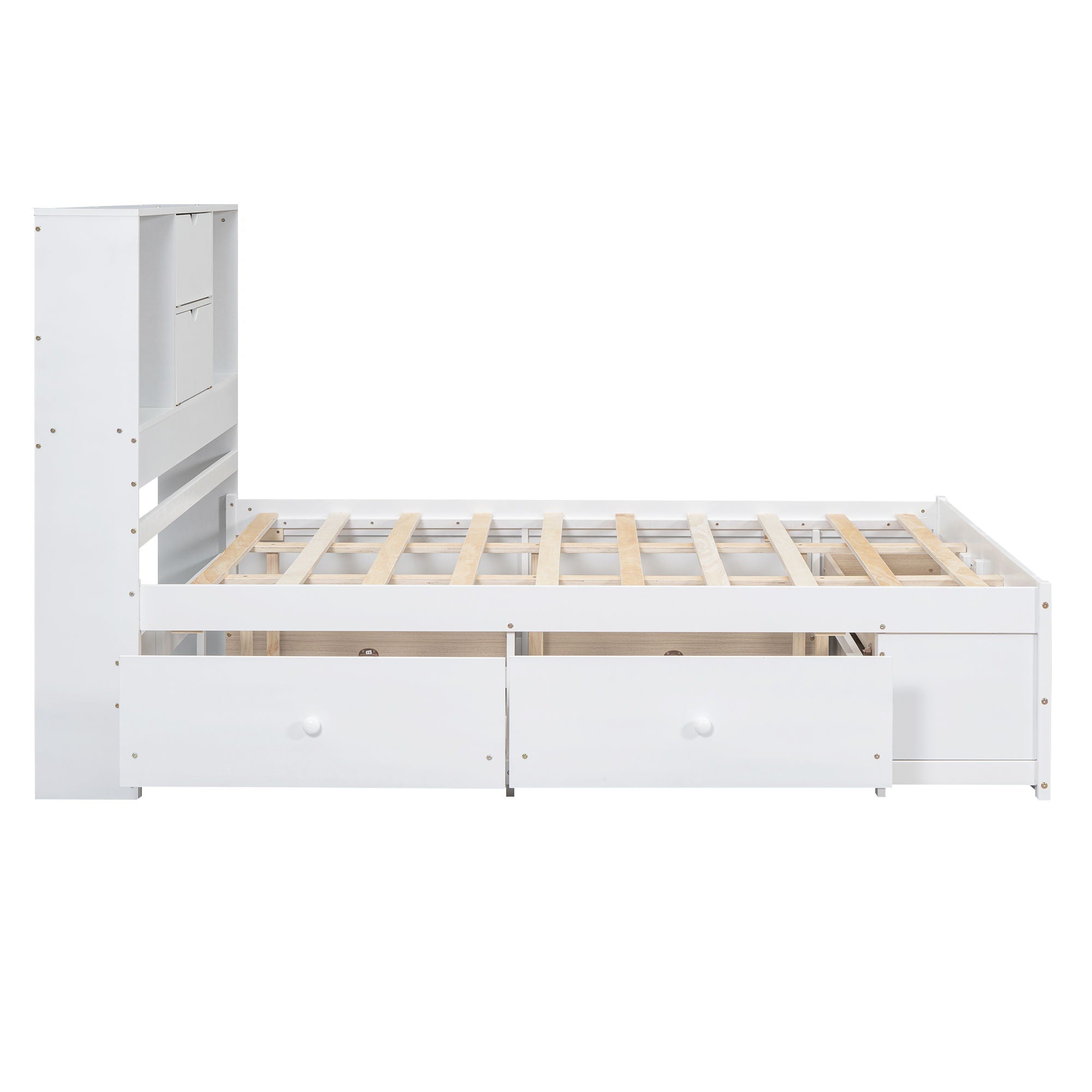Platform Bed With Storage Headboard And 8 Drawers