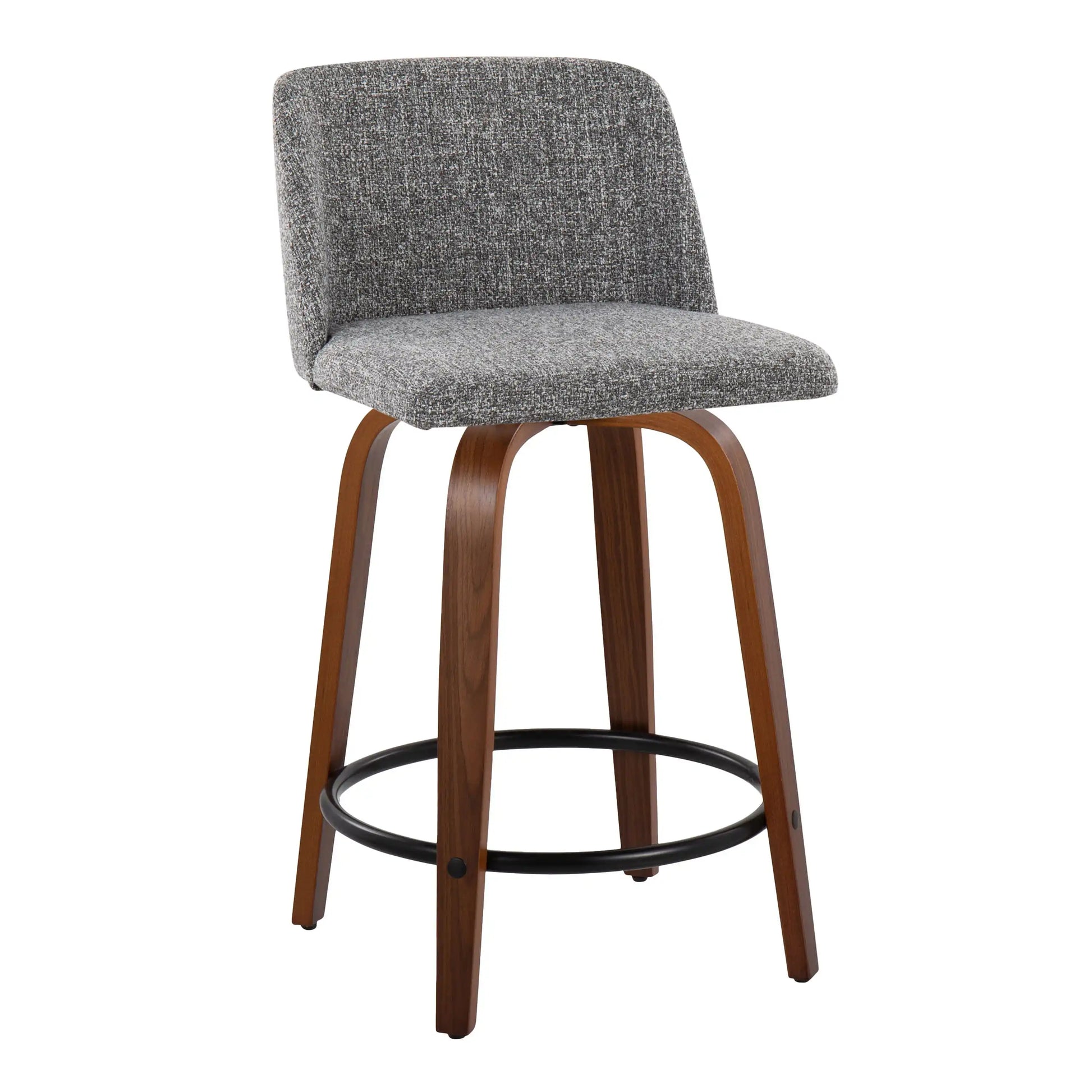 Toriano - Mid Century Modern, Fixed Height Counter Stool & Swivel And Round Footrest (Set of 2) - Best Buy Furniture